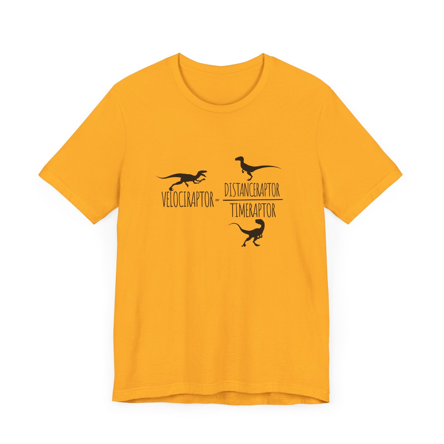 Dinosaur Math Joke Tee – Velociraptor = Distanceraptor / Timeraptor