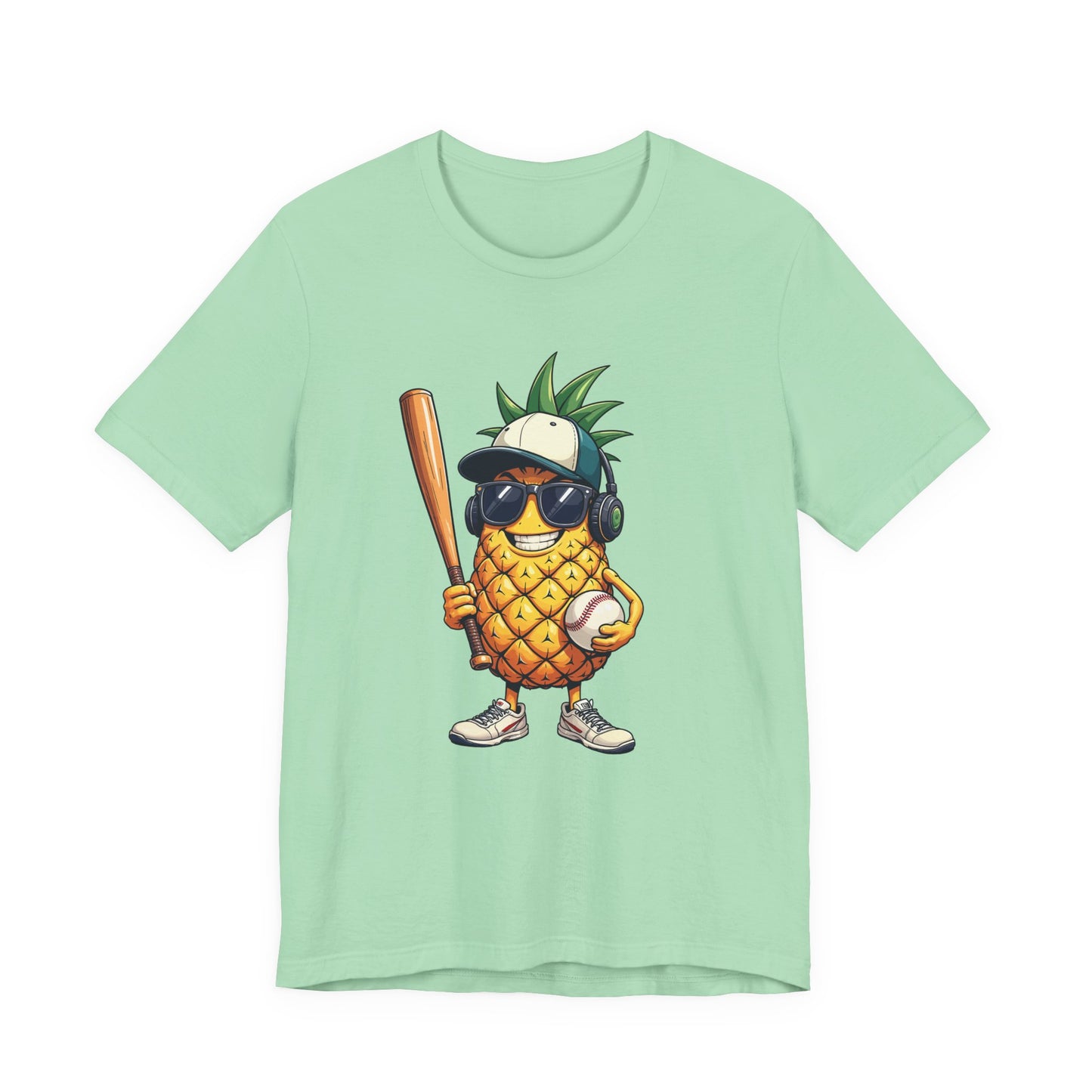 Pineapple Baseball Aggressive Mascot Tshirt Cool Fruit Sports Character