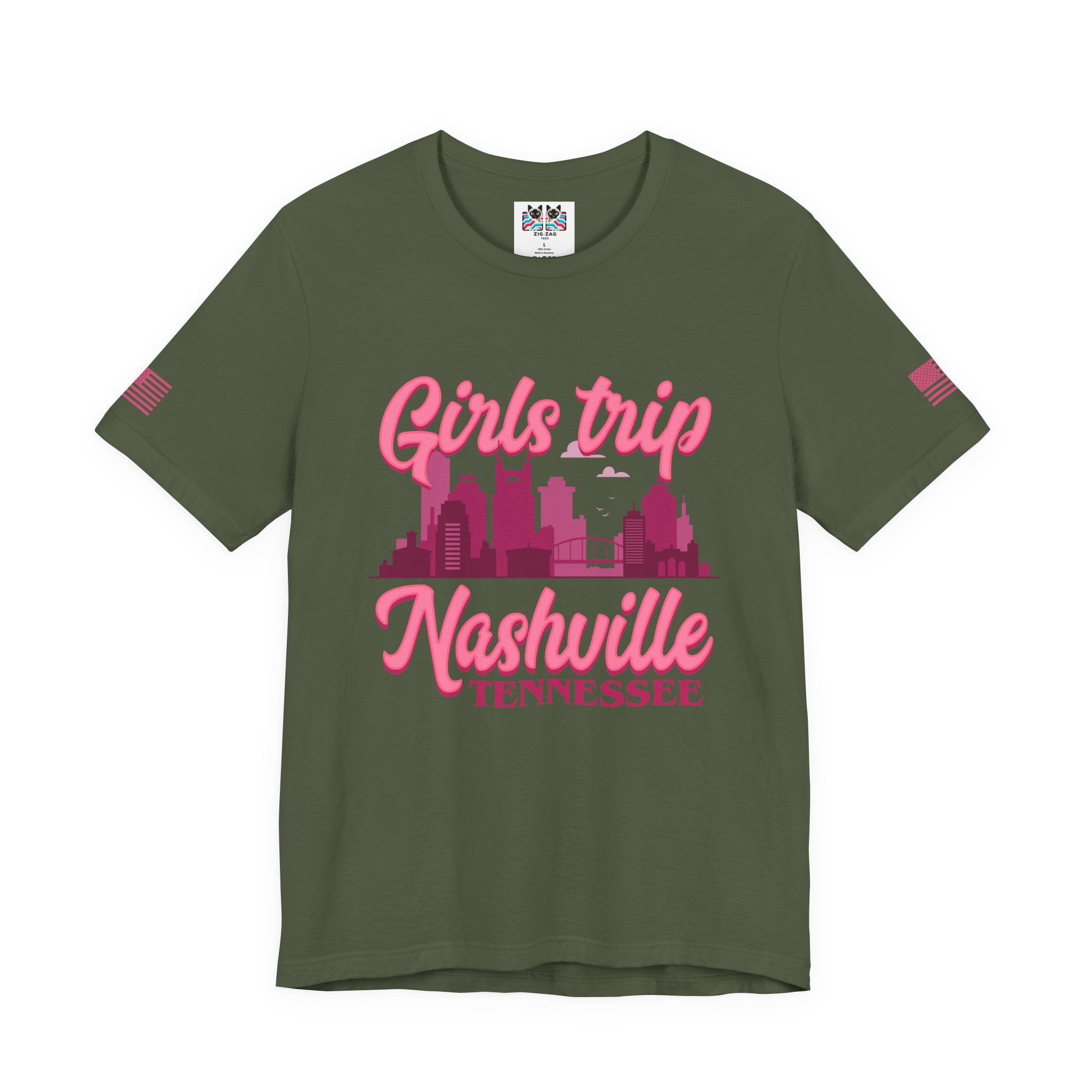 Girls Trip Nashville Tennessee T-Shirt – Retro Script Skyline Graphic Tee
