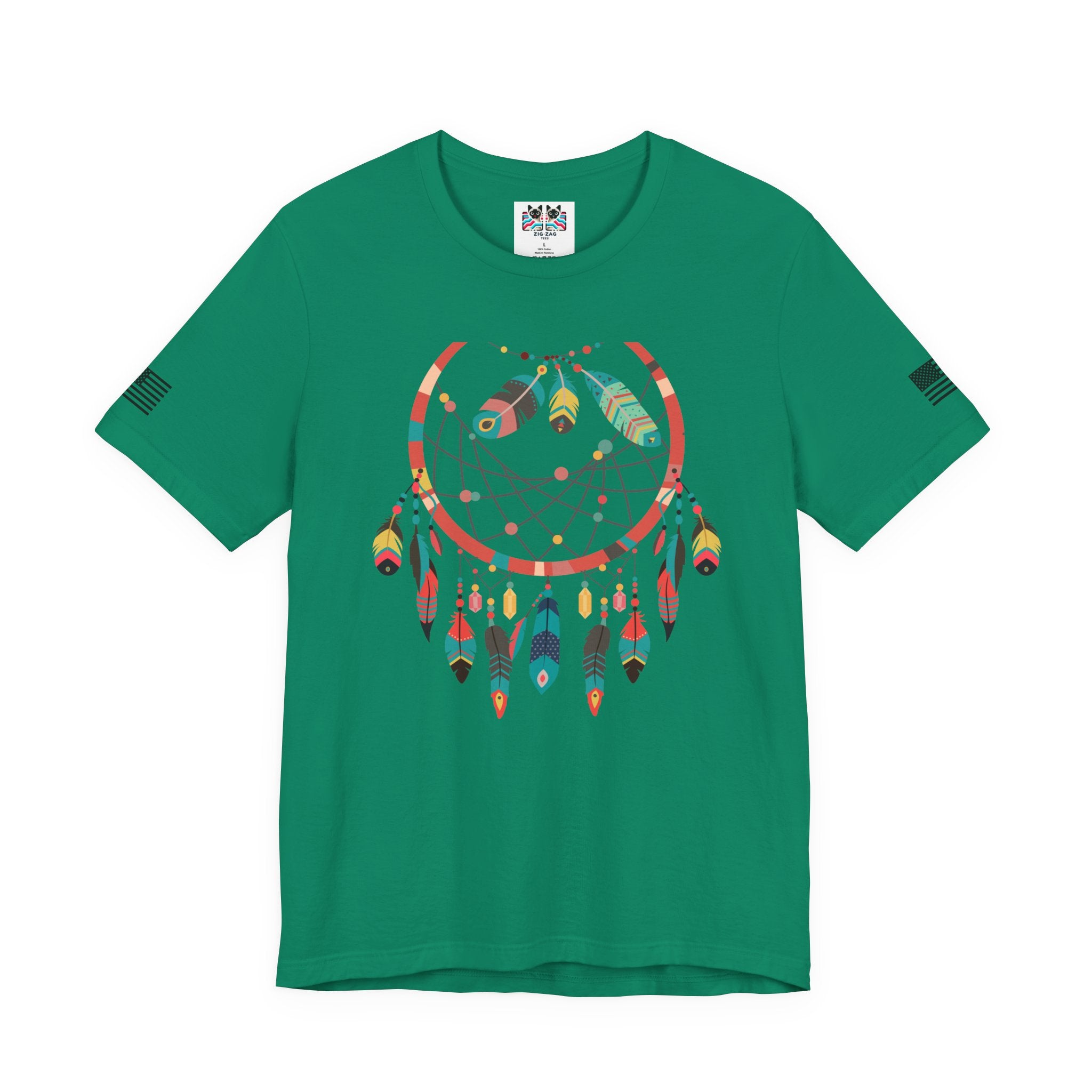 Dream Catcher T-Shirt – Colorful Boho Feathers Native American Inspired Graphic Tee