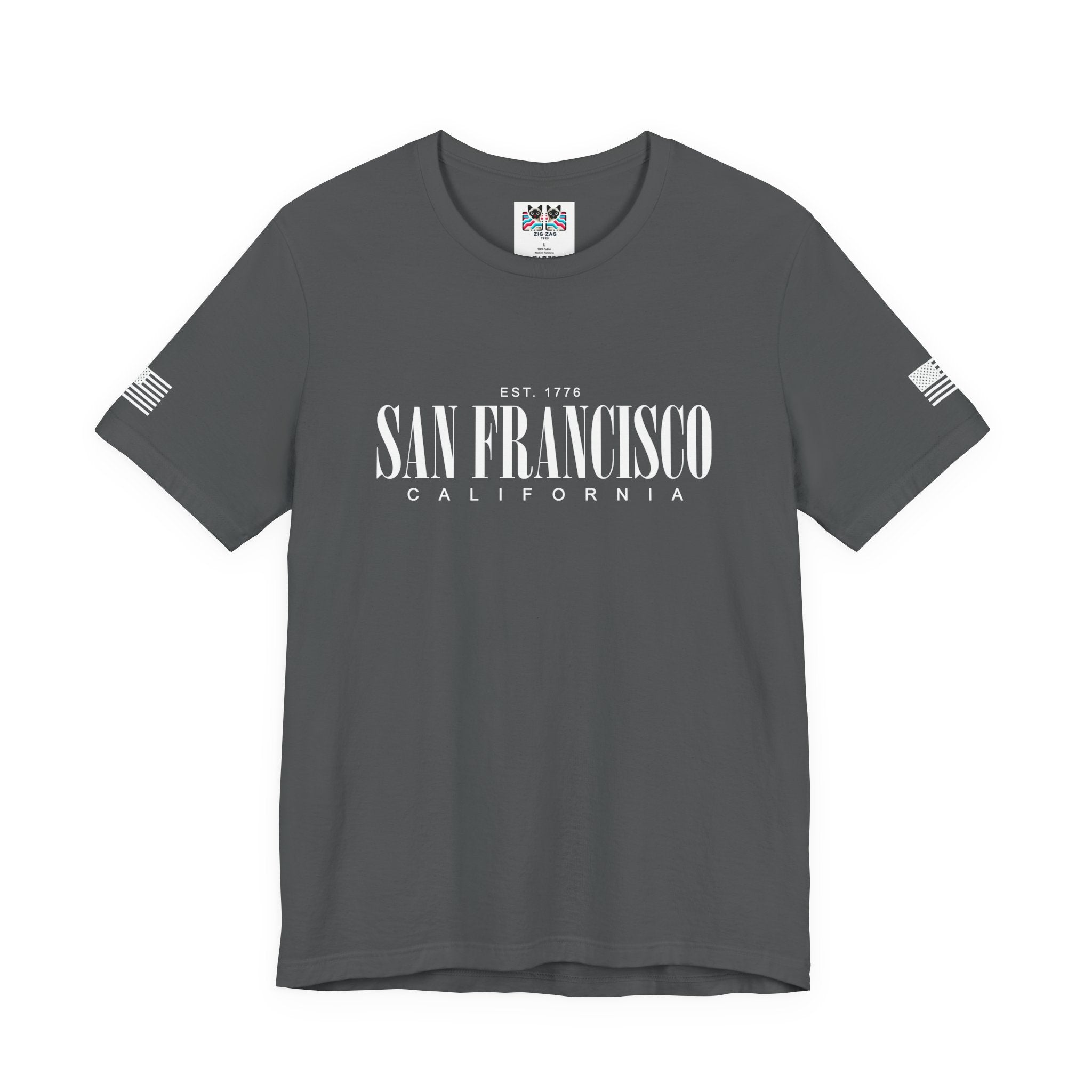 San Francisco California EST 1776 T-Shirt – Clean Serif Minimalist Typography Tee