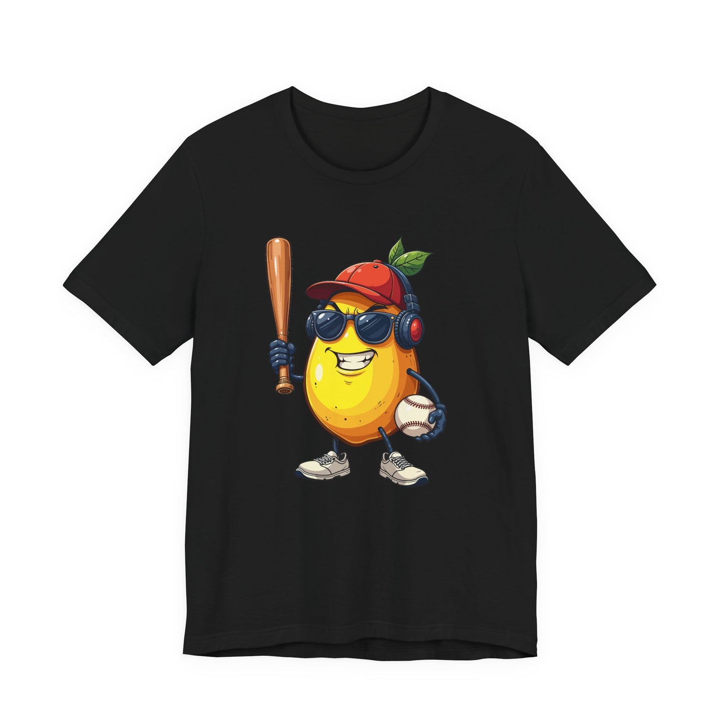 Aggressive Lemon Baseball Mascot Tshirt Bold Sports Fruit Character Design