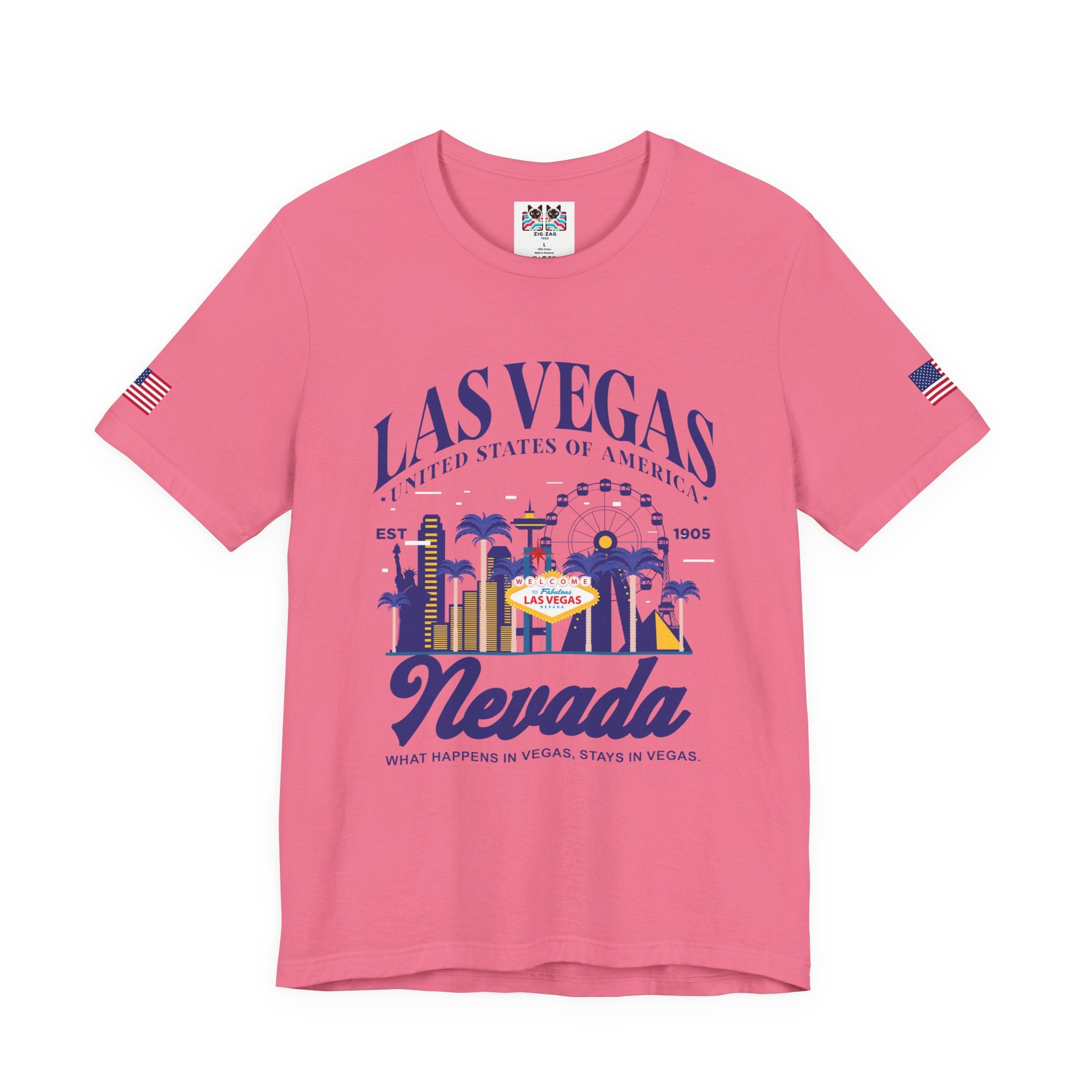 Las Vegas Nevada USA T-Shirt - What Happens in Vegas Stays in Vegas Est 1905