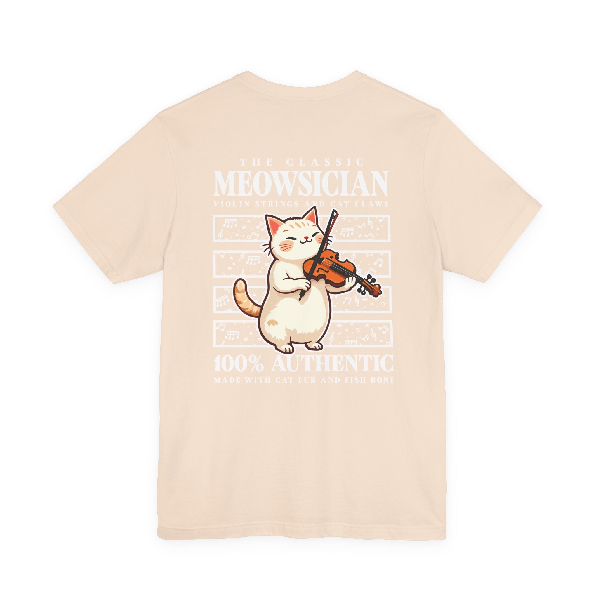 The Classic Meowsician T-Shirt – Cat & Violin Music Notes Fun Graphic