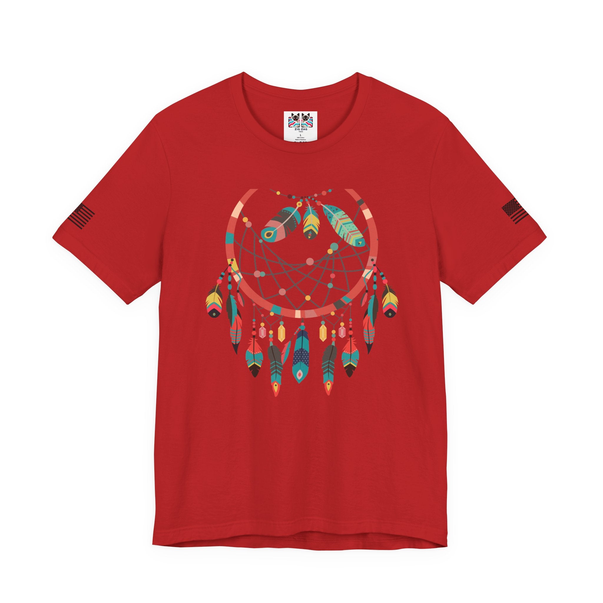 Dream Catcher T-Shirt – Colorful Boho Feathers Native American Inspired Graphic Tee