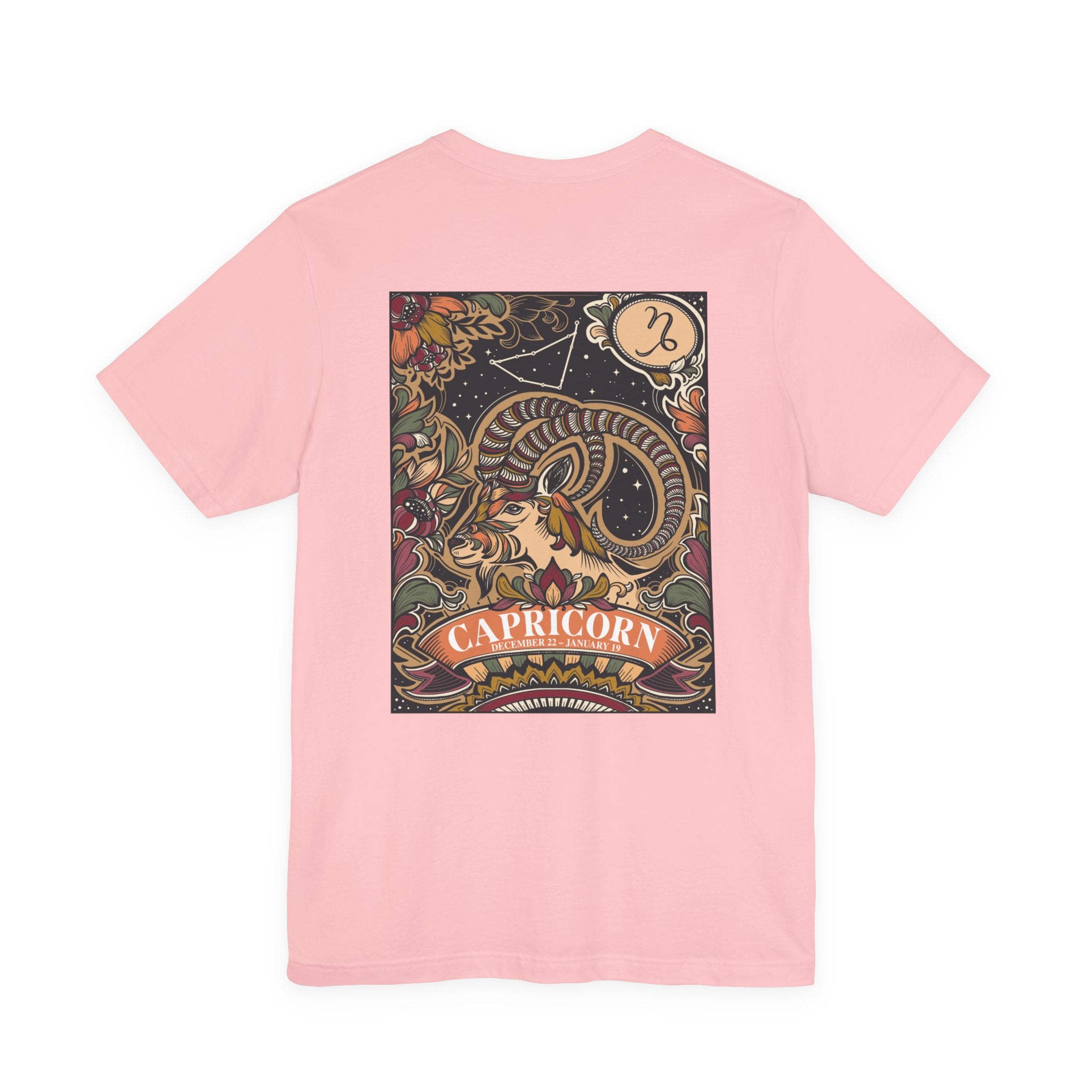 Capricorn Constellation & Floral Zodiac T-Shirt – December 22 to January 19