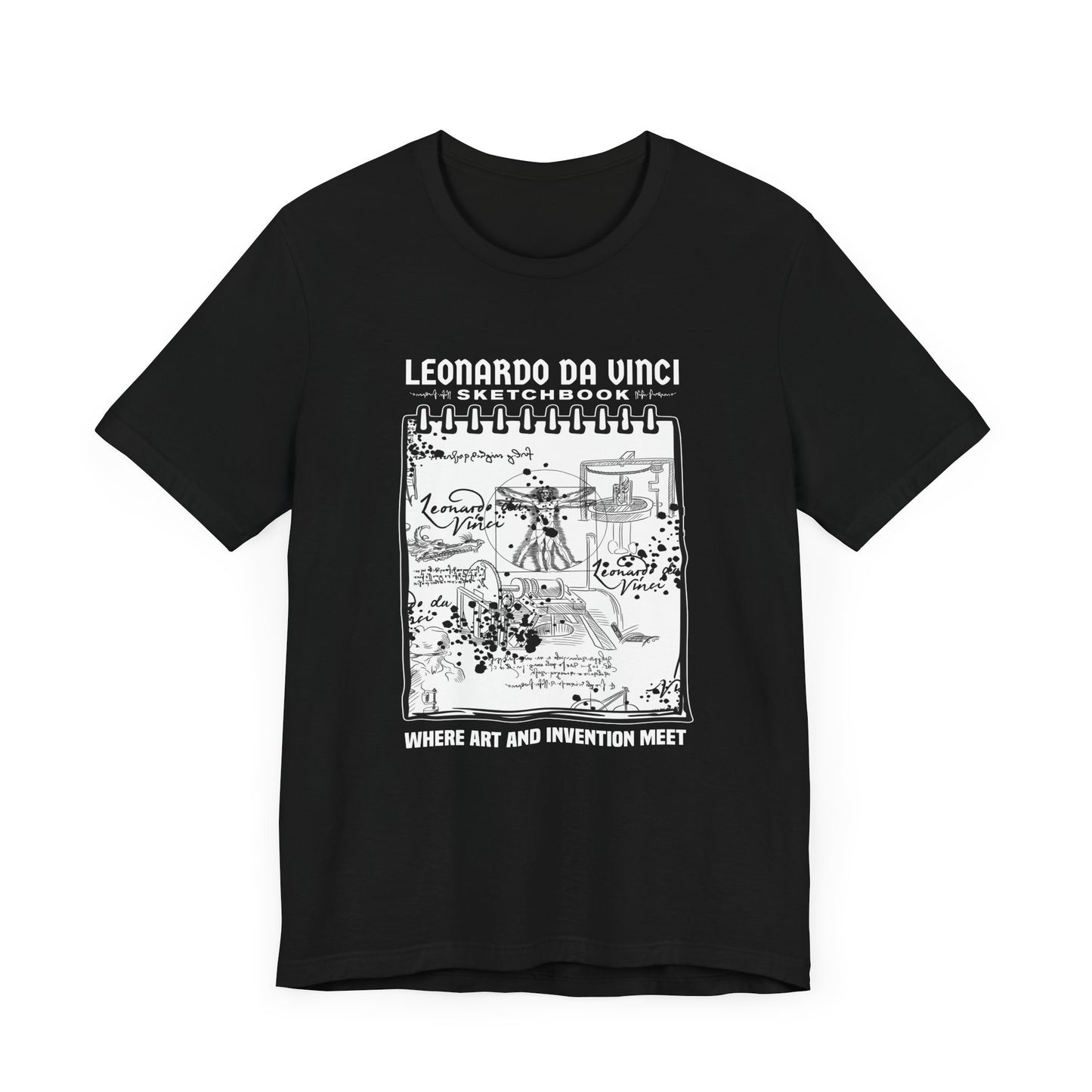 Leonardo’s Sketchbook Tee, Inventor Tribute Shirt, Renaissance Genius Graphic, Art History Top, Creativity Inspired Gift