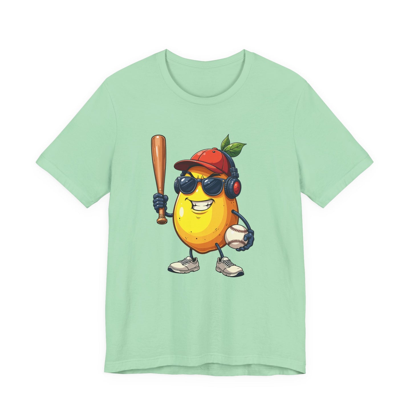 Aggressive Lemon Baseball Mascot Tshirt Bold Sports Fruit Character Design
