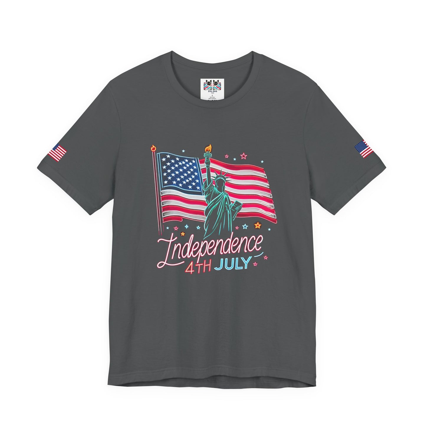 Independence 4th July T-Shirt – Statue of Liberty American Flag Celebration Graphic Tee