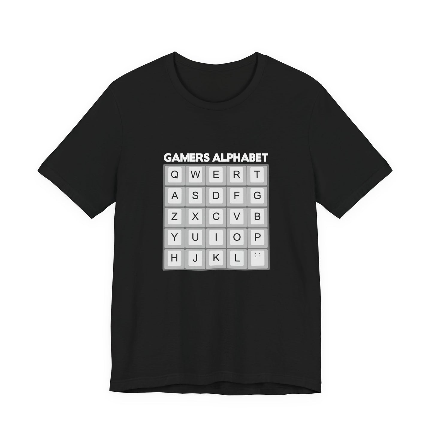 Gamers Alphabet T-Shirt – Funny Keyboard Gamer Essential Graphic Tee