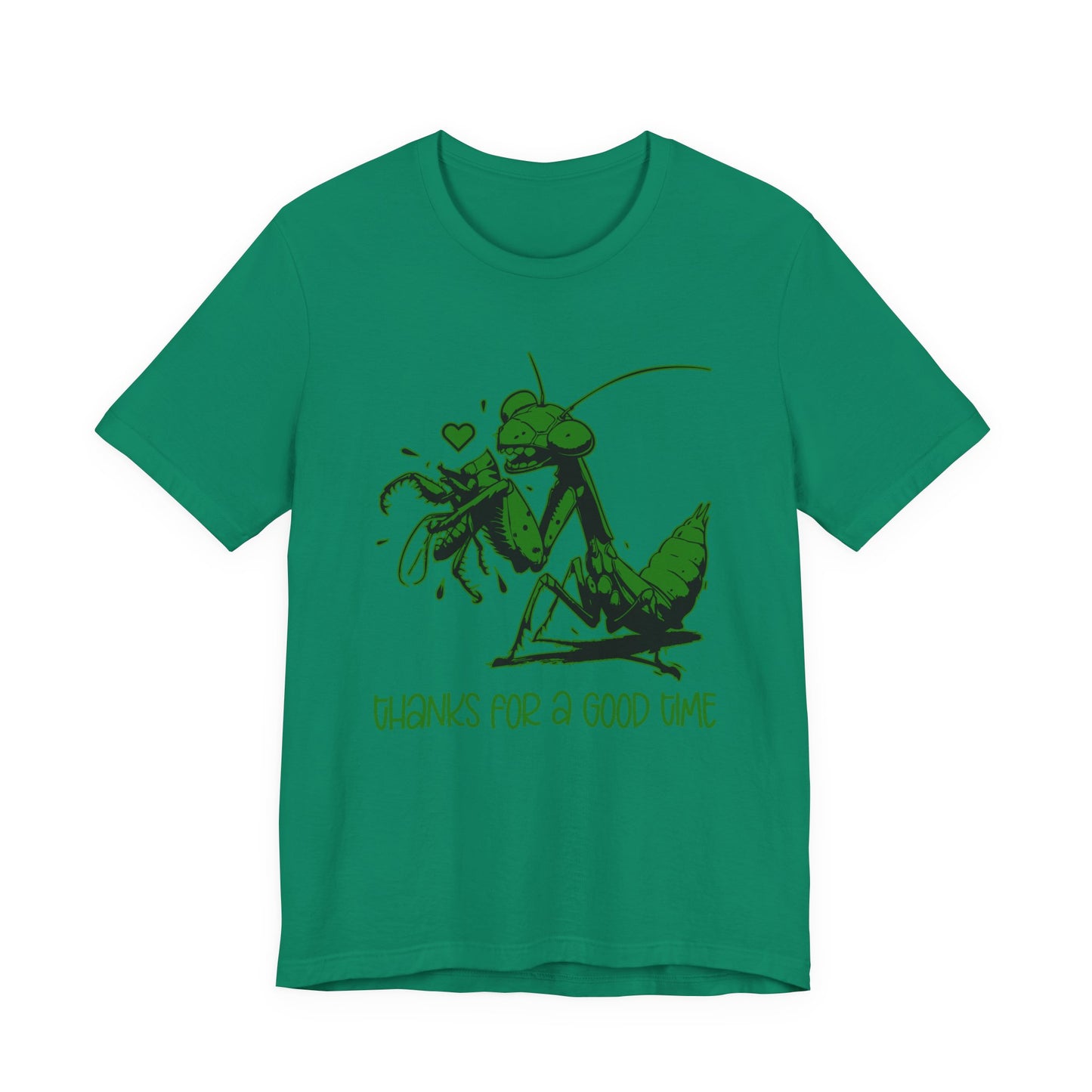 Thanks for a Good Time T-Shirt – Playful Grasshopper Eating Male Graphic Tee