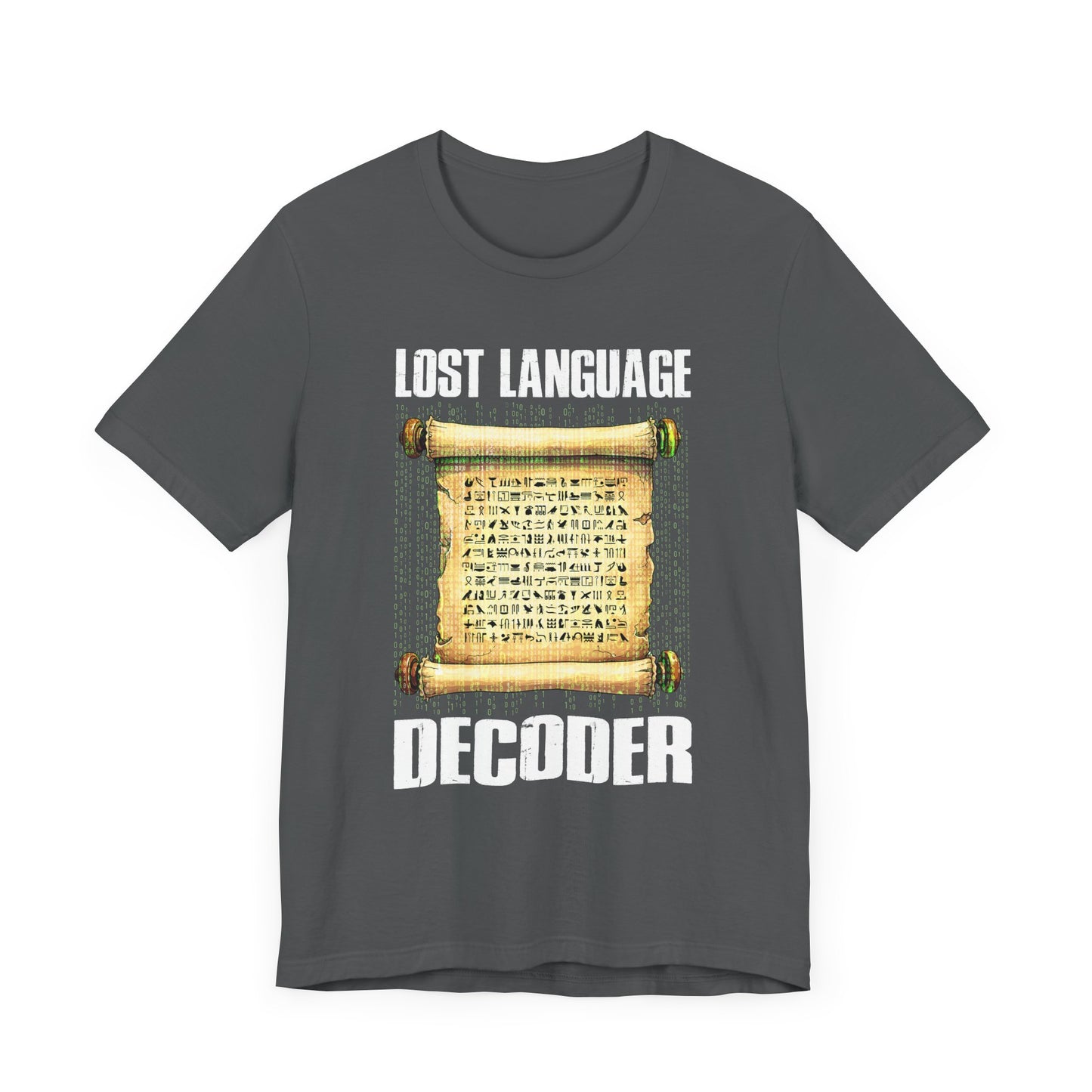 Lost Language Decoder Tee, Ancient Code Shirt, Linguistics Nerd Top, Script Symbol Graphic, Historian Puzzle Gift