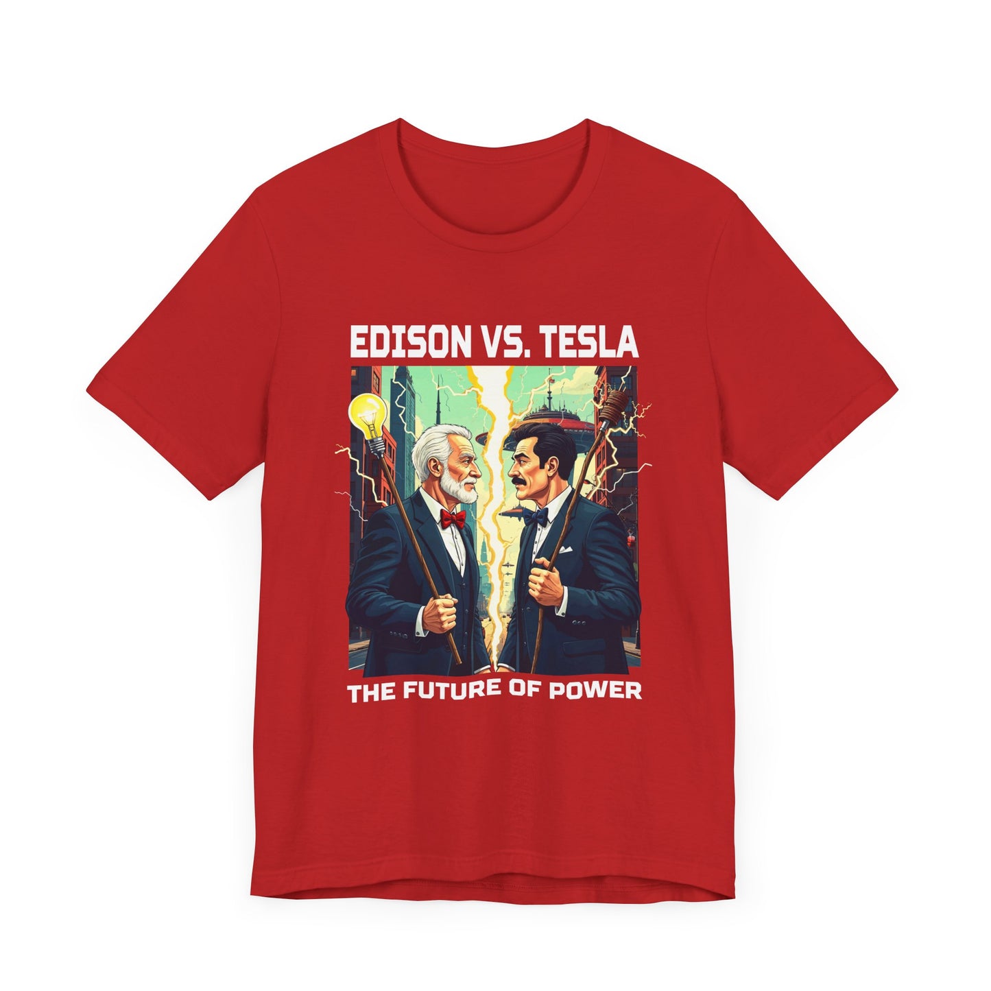 Edison vs Tesla Tee, Inventors Rivalry Shirt, Science History Graphic, Innovation Duel Top, Genius Clash Gift Shirt