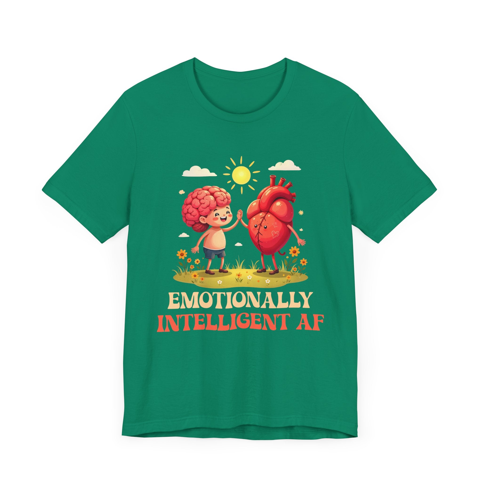 Emotionally Intelligent AF – Brain & Heart Hi-Five Graphic T-Shirt