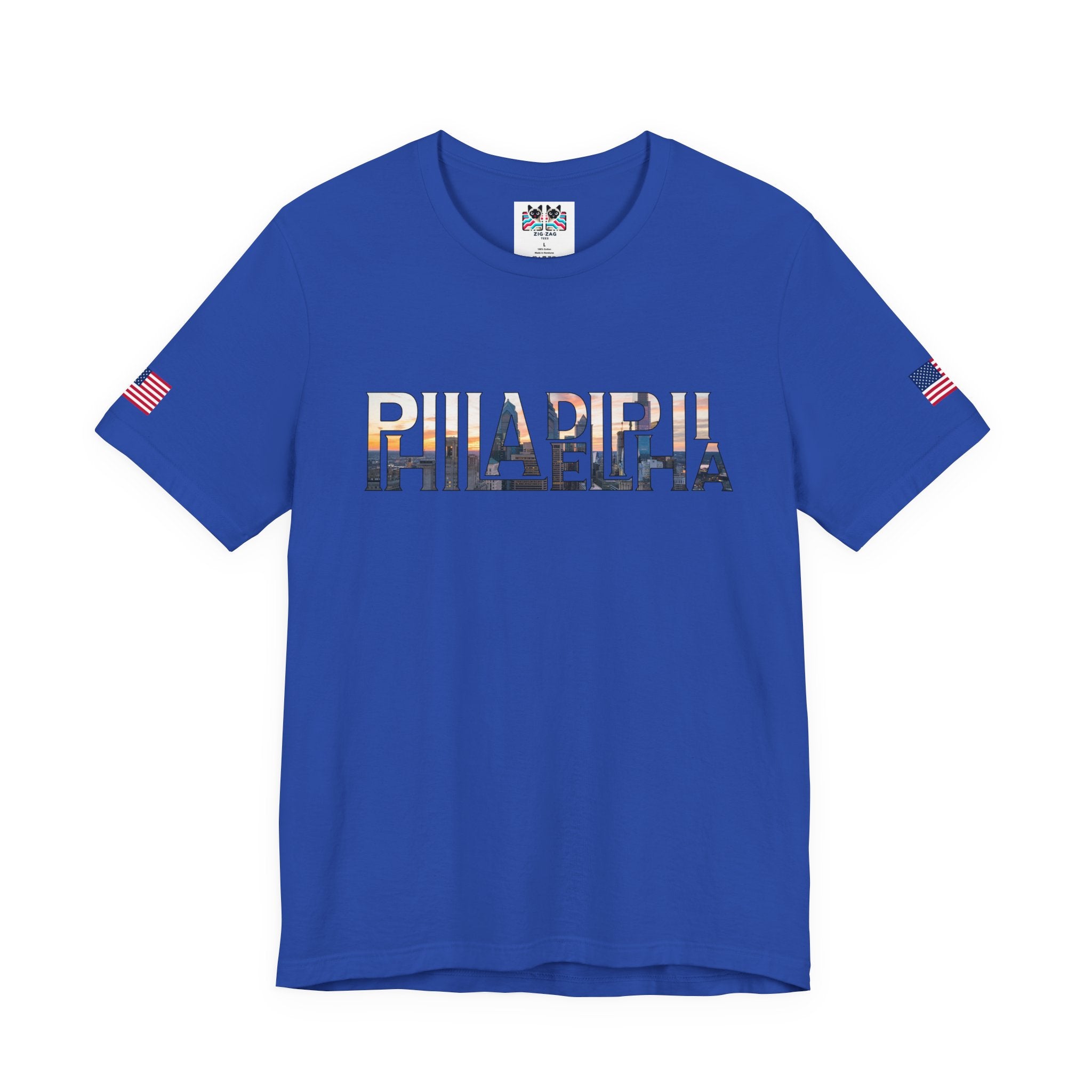 Philadelphia City Skyline Typography T-Shirt | Philly Cityscape Graphic Tee | Philadelphia Travel Souvenir Shirt