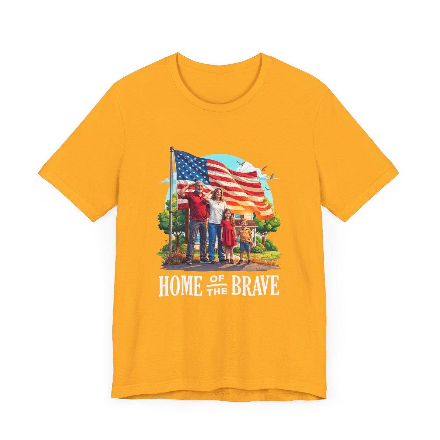 Home of the Brave | Patriotic Family Salute & US Flag T-Shirt