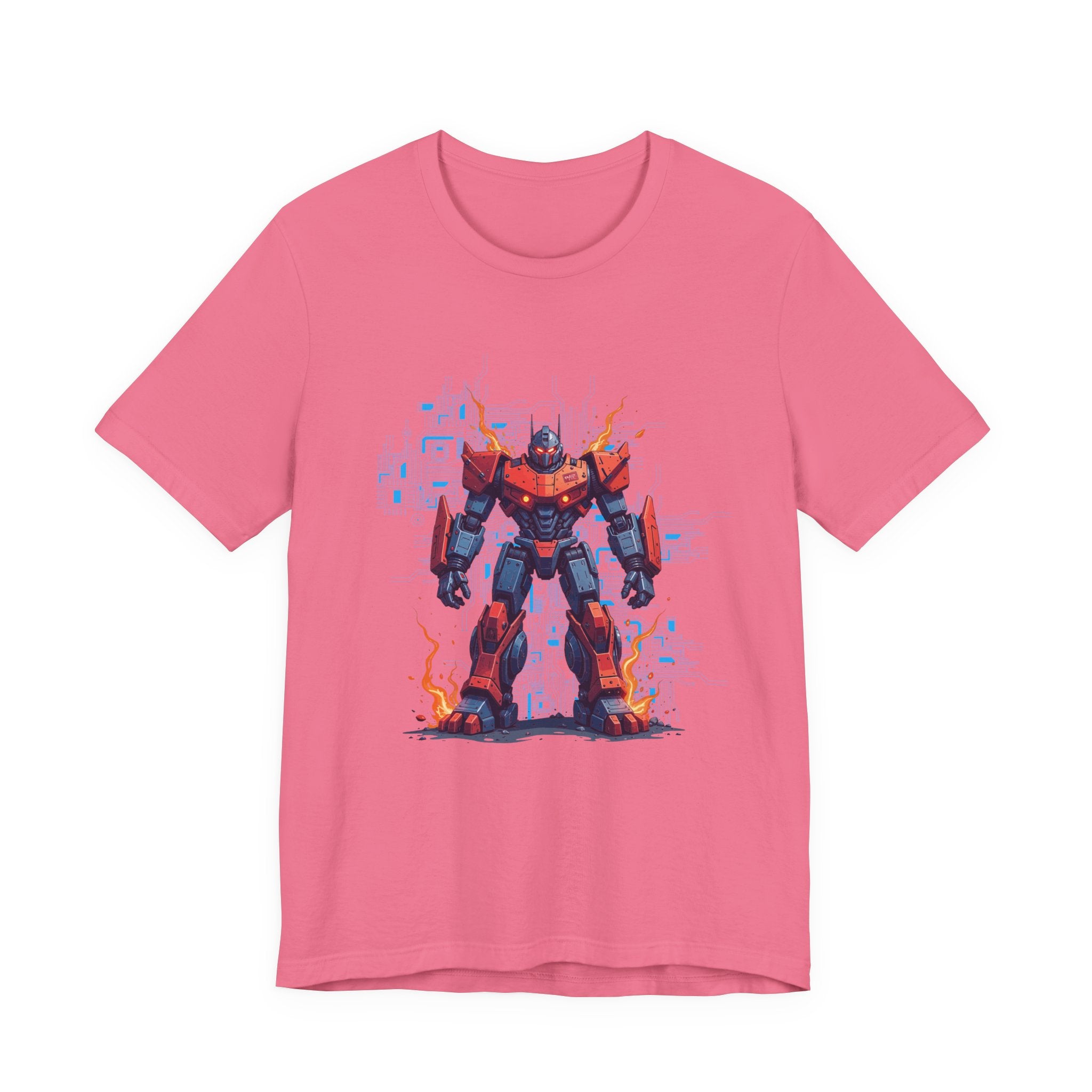 Ready for Anything – Robot Transformer on Fiery Ground Graphic T-Shirt