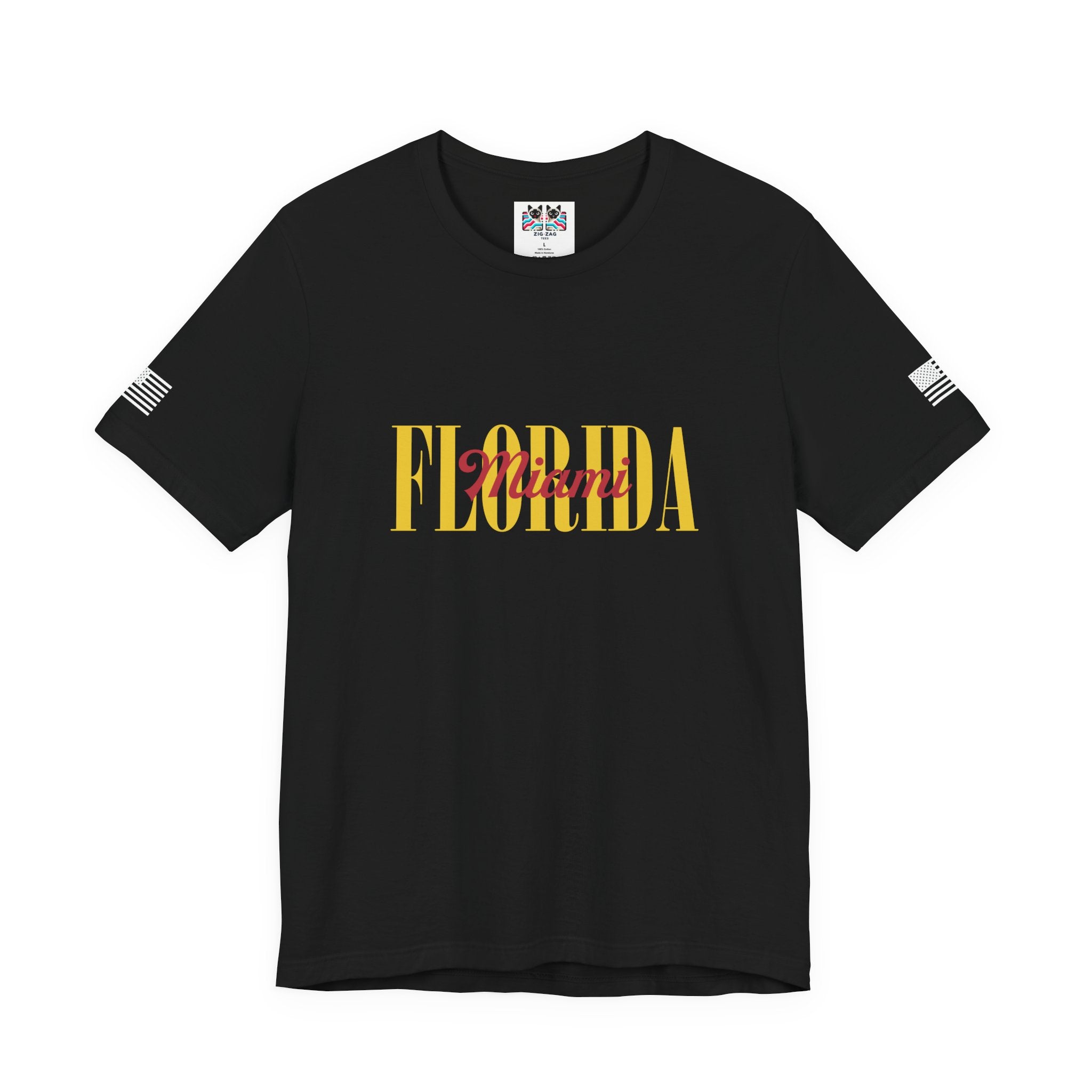 Florida Miami T-Shirt – Bold Layered Gold Typography Graphic Tee