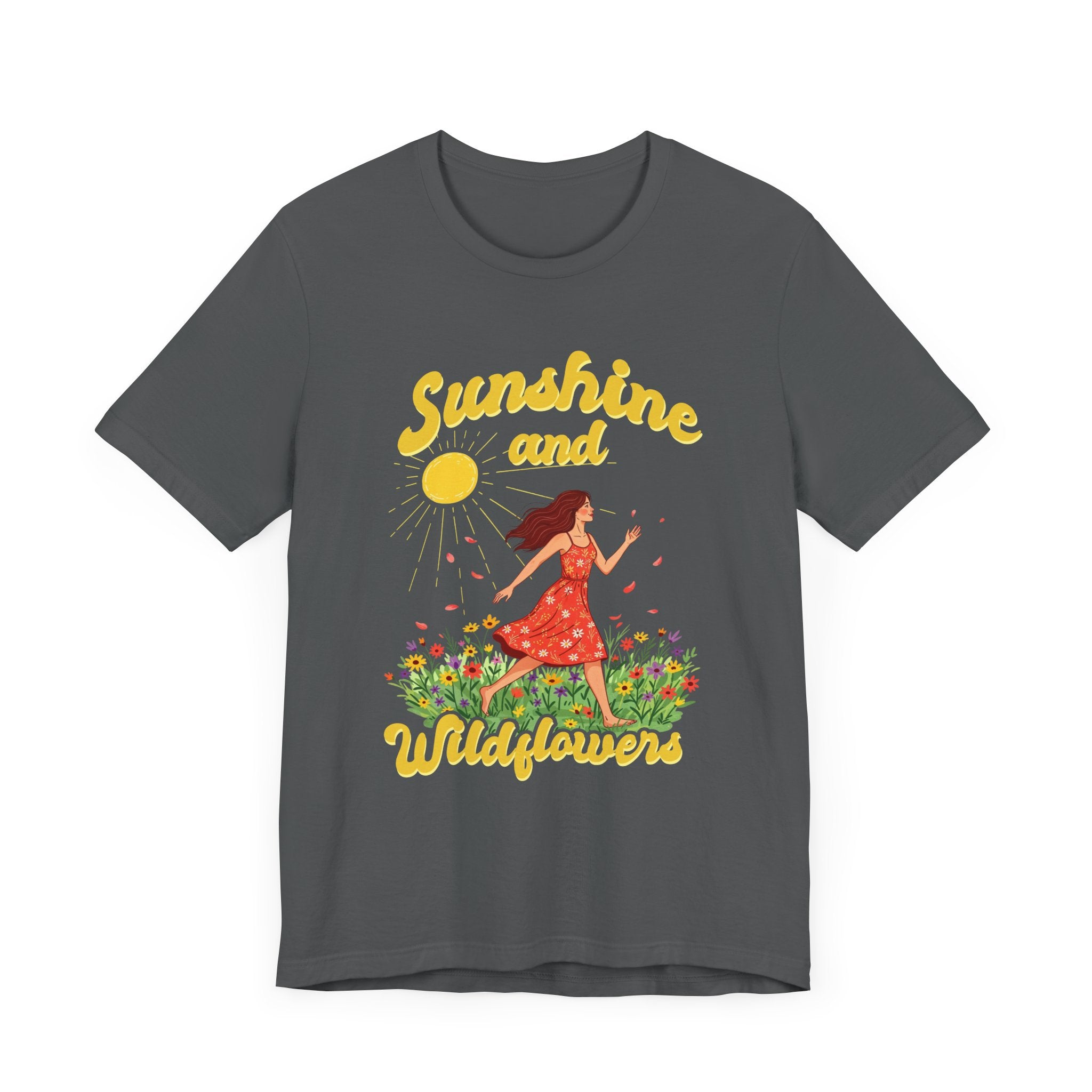 Sunshine and Wildflowers Tee, Nature Mood Shirt, Earth Lover Top, Boho Bloom Graphic Tee, Spring Sunshine Gift Shirt