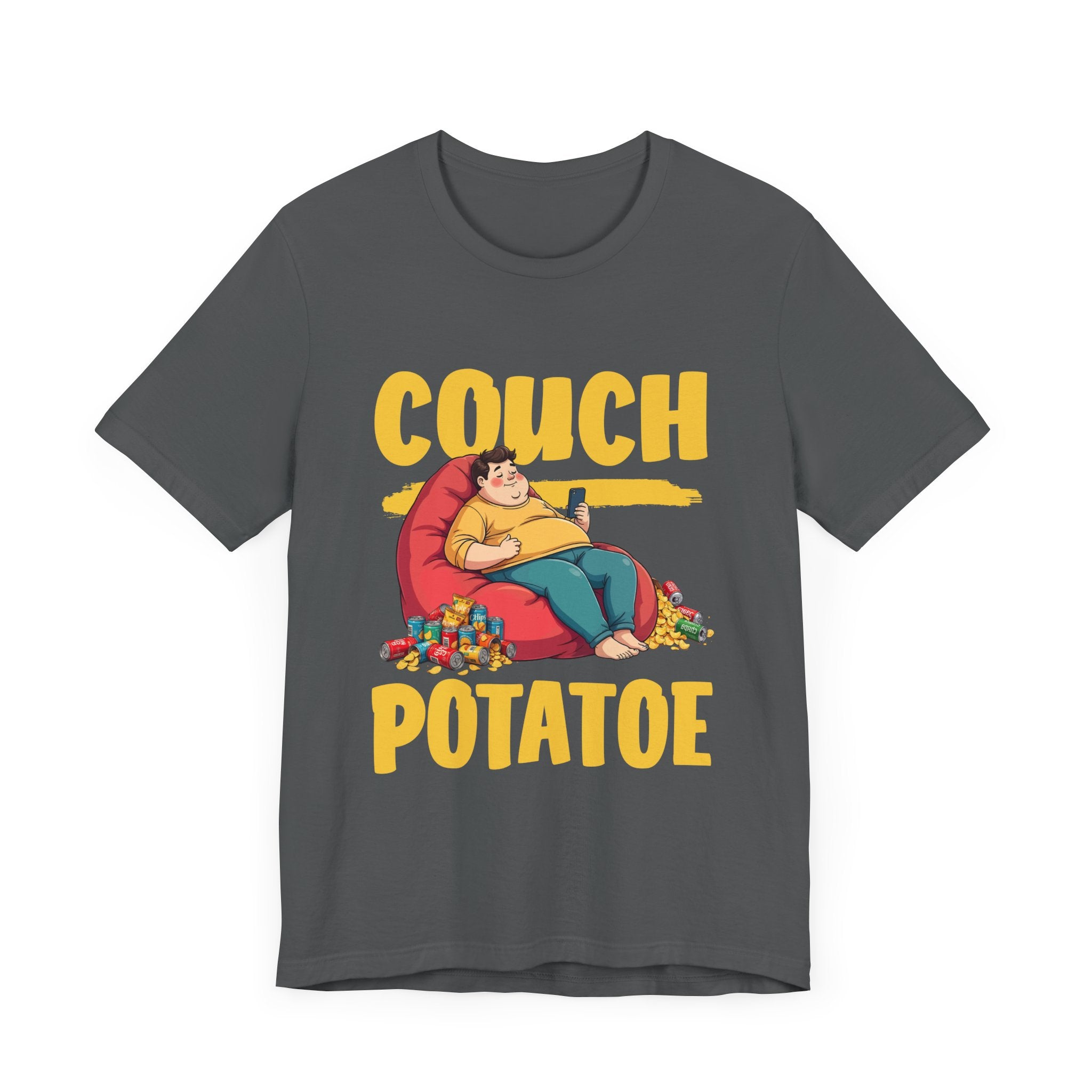 Couch Potato Shirt, Funny Snack Life Tee, Lazy Comfort Cartoon T Shirt, Homebody Humor Apparel, Chill Mode Vibes, Food Lover Top
