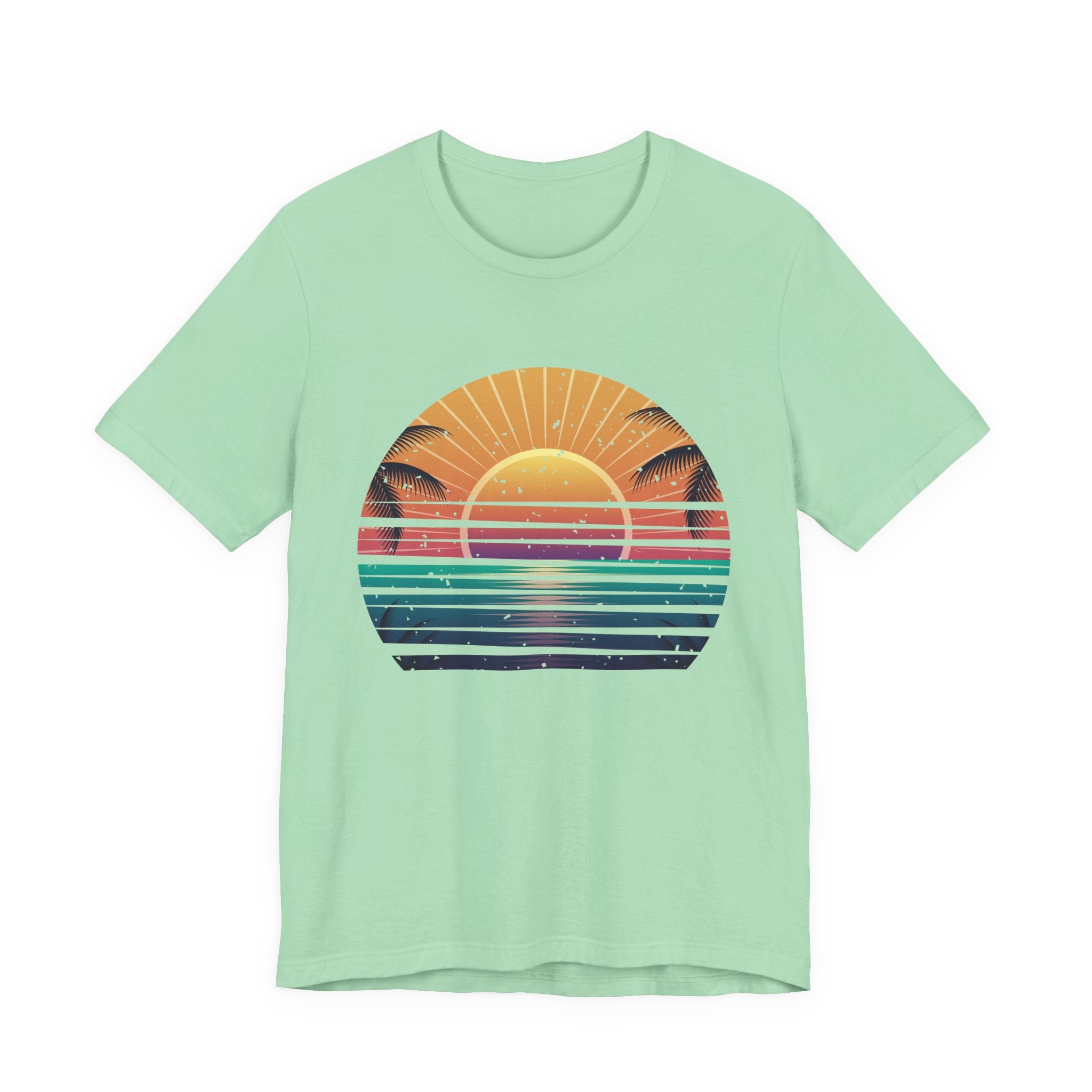 Sun Kissed & Ocean Blissed – Beach Sunset with Palm Trees Graphic T-Shirt