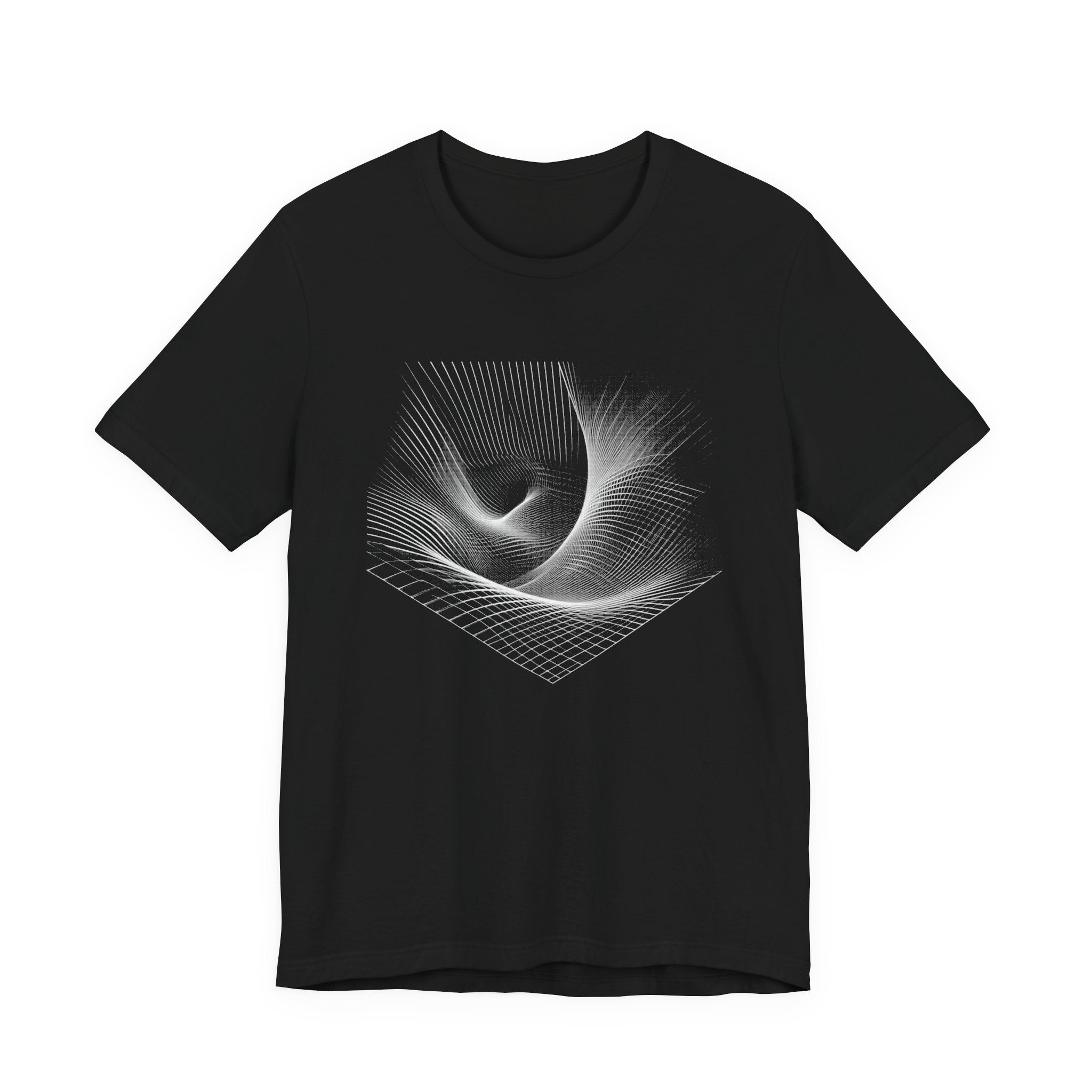Grid Distortion – Abstract Warped Grid Pattern Graphic T-Shirt