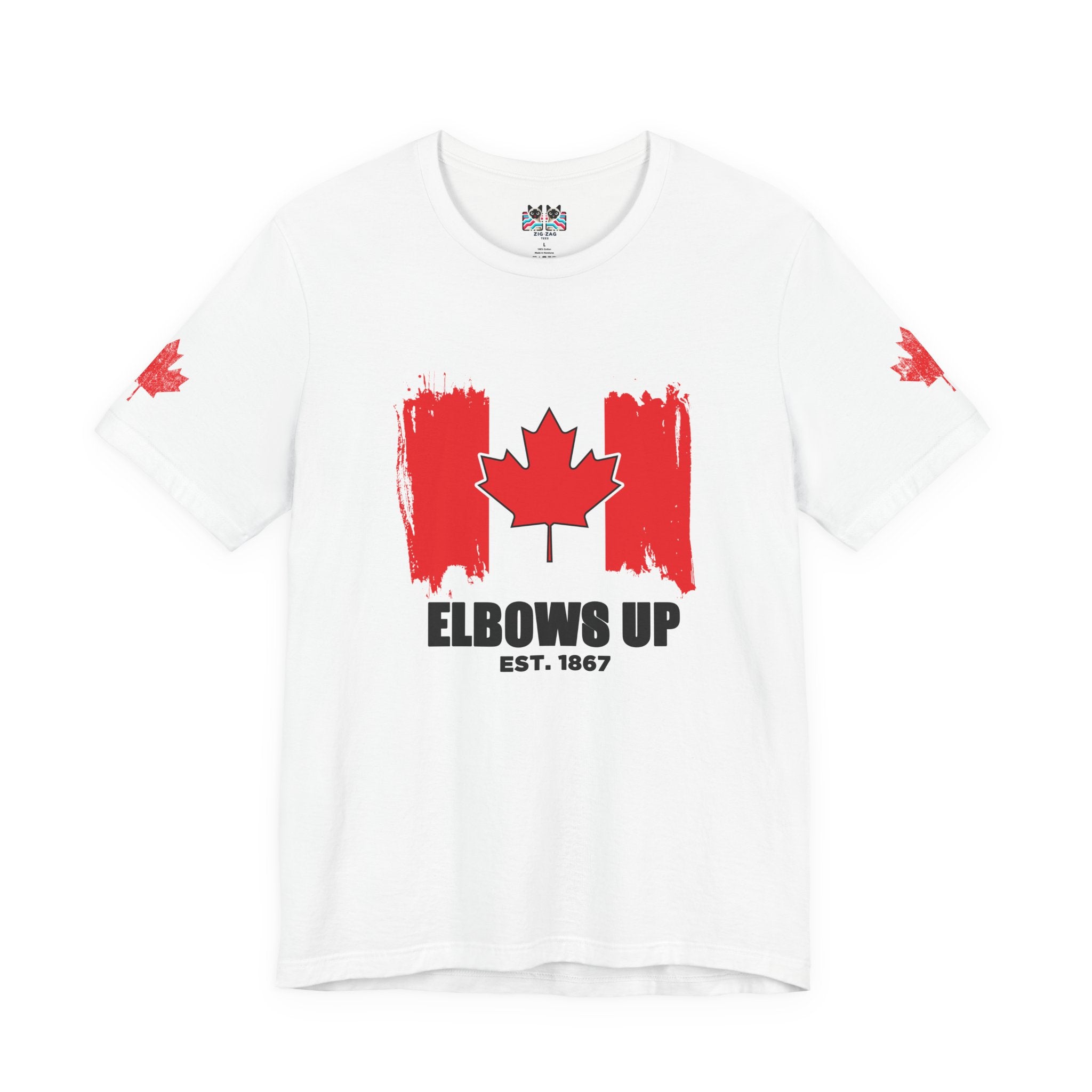Elbows Up Canada Flag Brushstroke T-Shirt