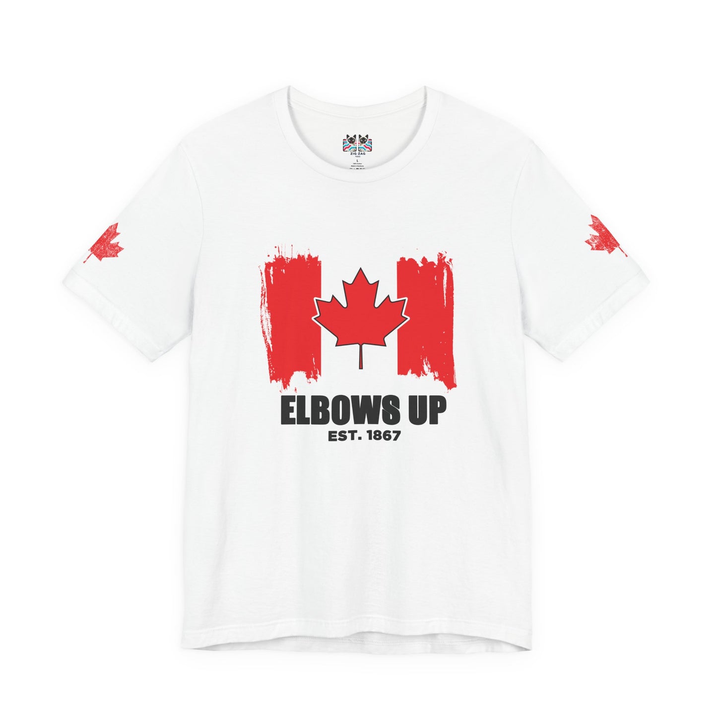 Elbows Up Canada Flag Brushstroke T-Shirt