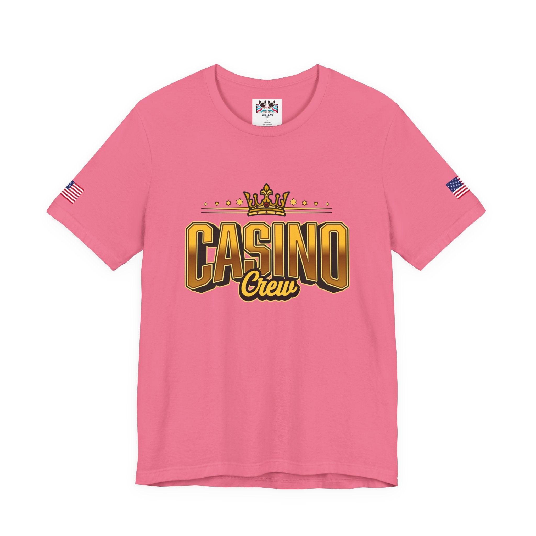 Casino Crew T-Shirt – Gold Crown Bold Typography Vegas Group Matching Tee