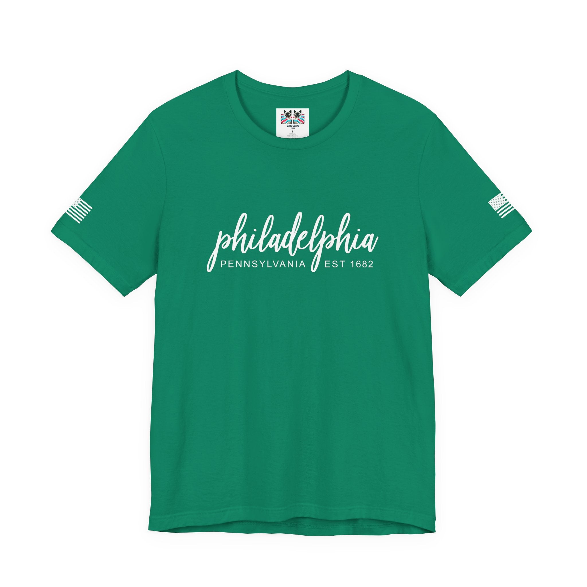 Philadelphia Pennsylvania EST 1682 T-Shirt – Elegant Cursive Script Graphic Tee