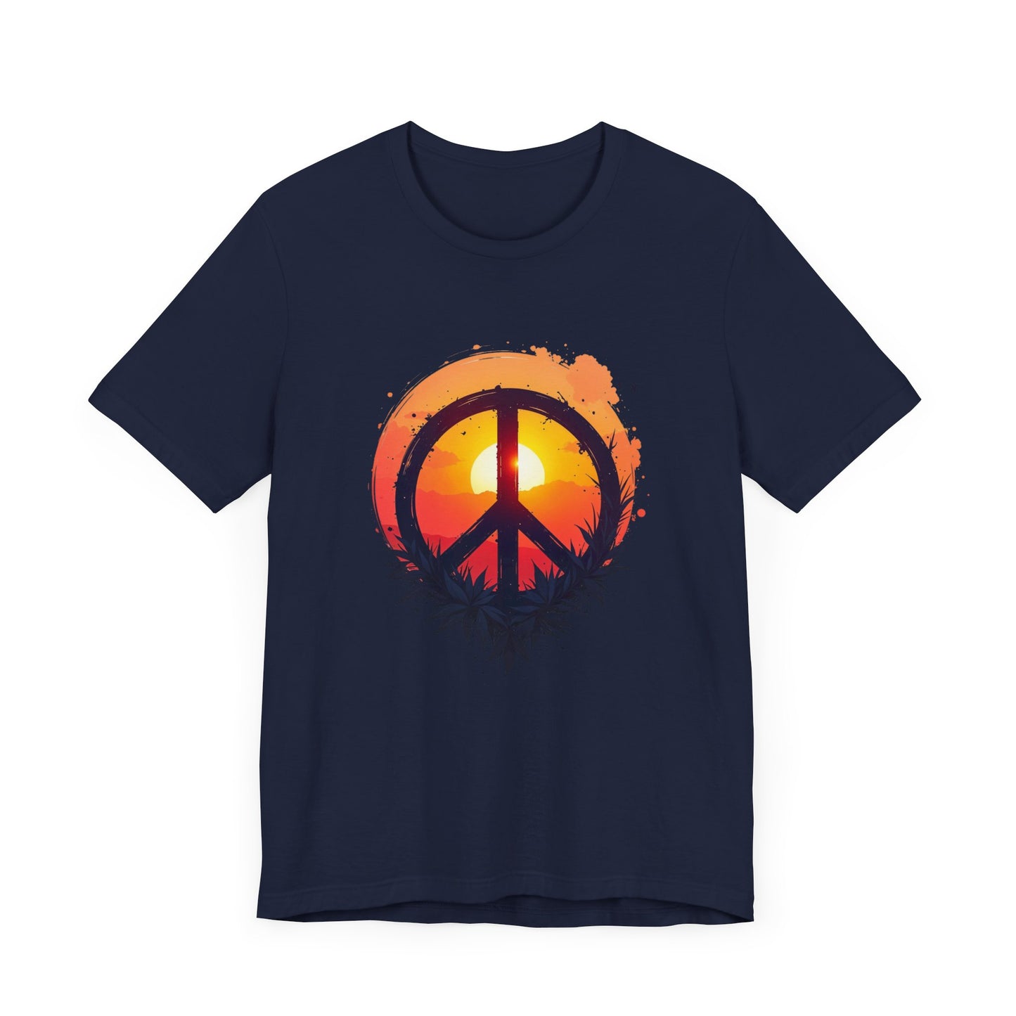 Peace Sunset T-Shirt – Retro Peace Sign and Nature Graphic Tee