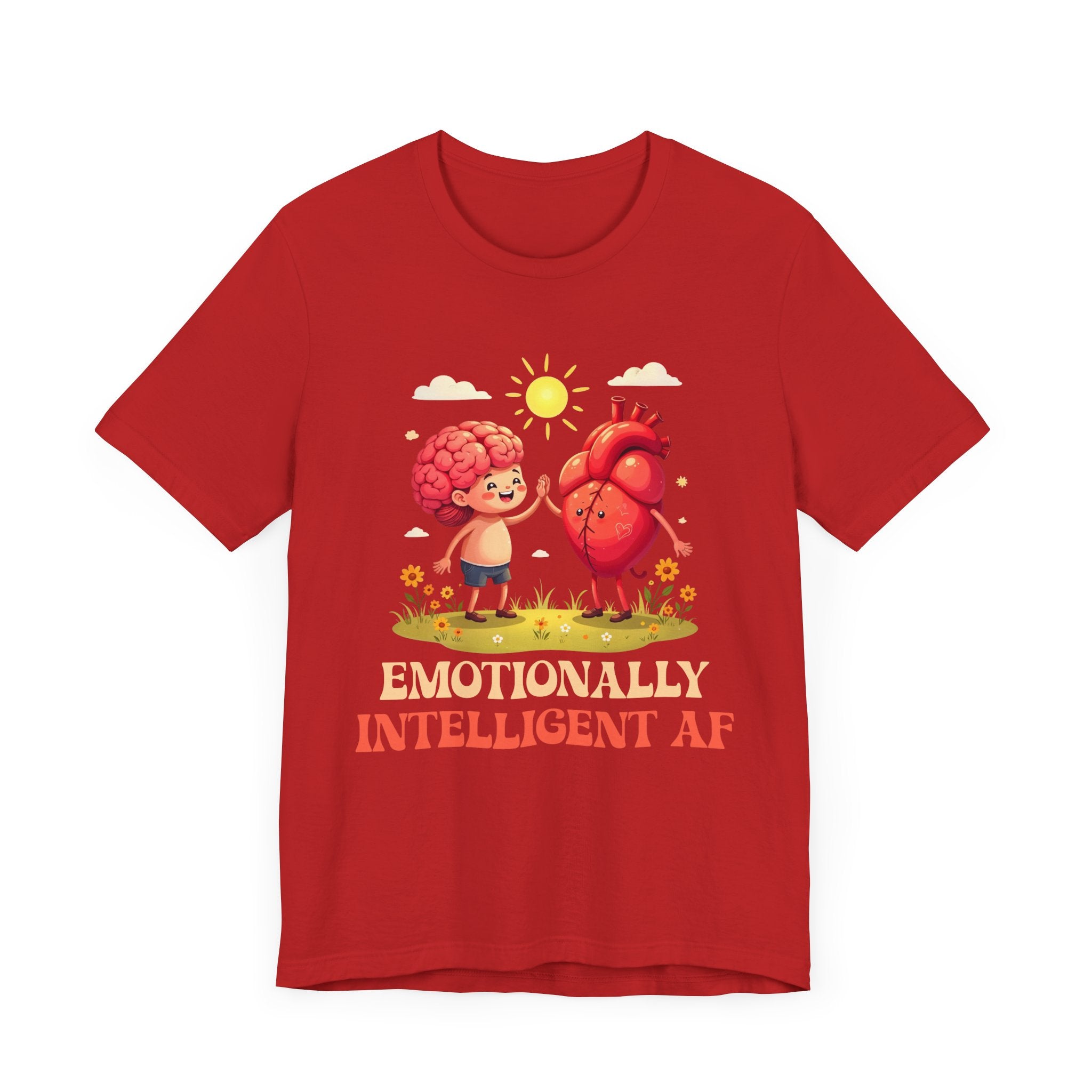 Emotionally Intelligent AF – Brain & Heart Hi-Five Graphic T-Shirt