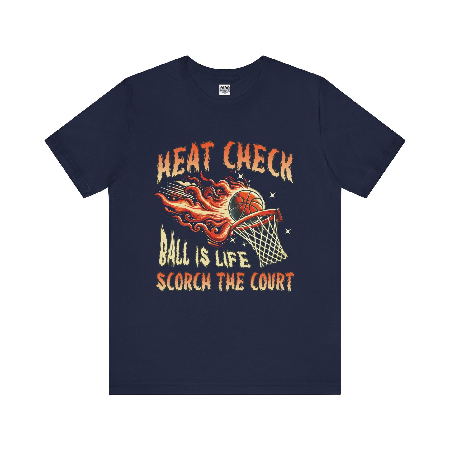 Heat Check Basketball Flames On Fire Scorch the Court Sports T-Shirt