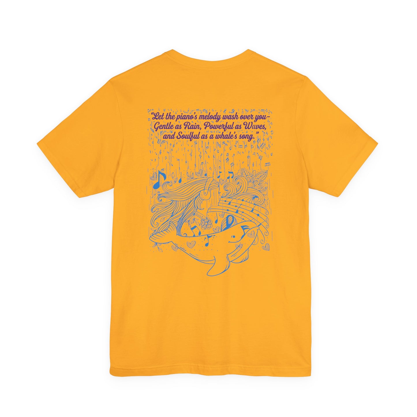 Gentle Rain, Powerful Waves, Soulful Whale Song Piano T-Shirt