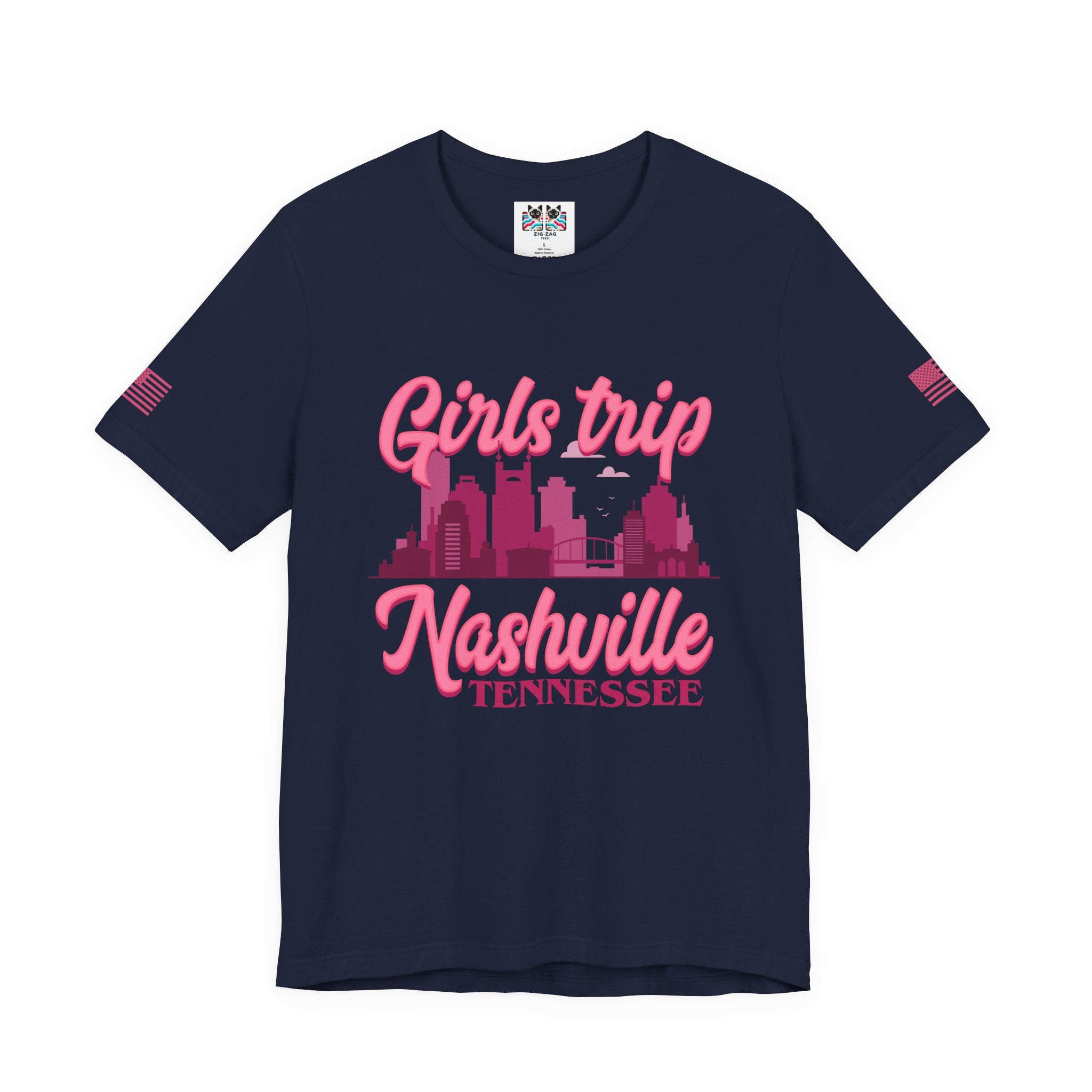 Girls Trip Nashville Tennessee T-Shirt – Retro Script Skyline Graphic Tee
