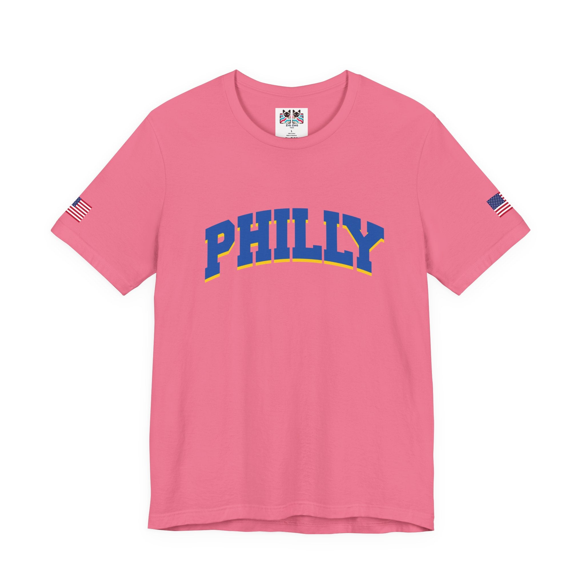 Philly T-Shirt – Bold Arched Varsity Blue & Gold Typography Graphic Tee