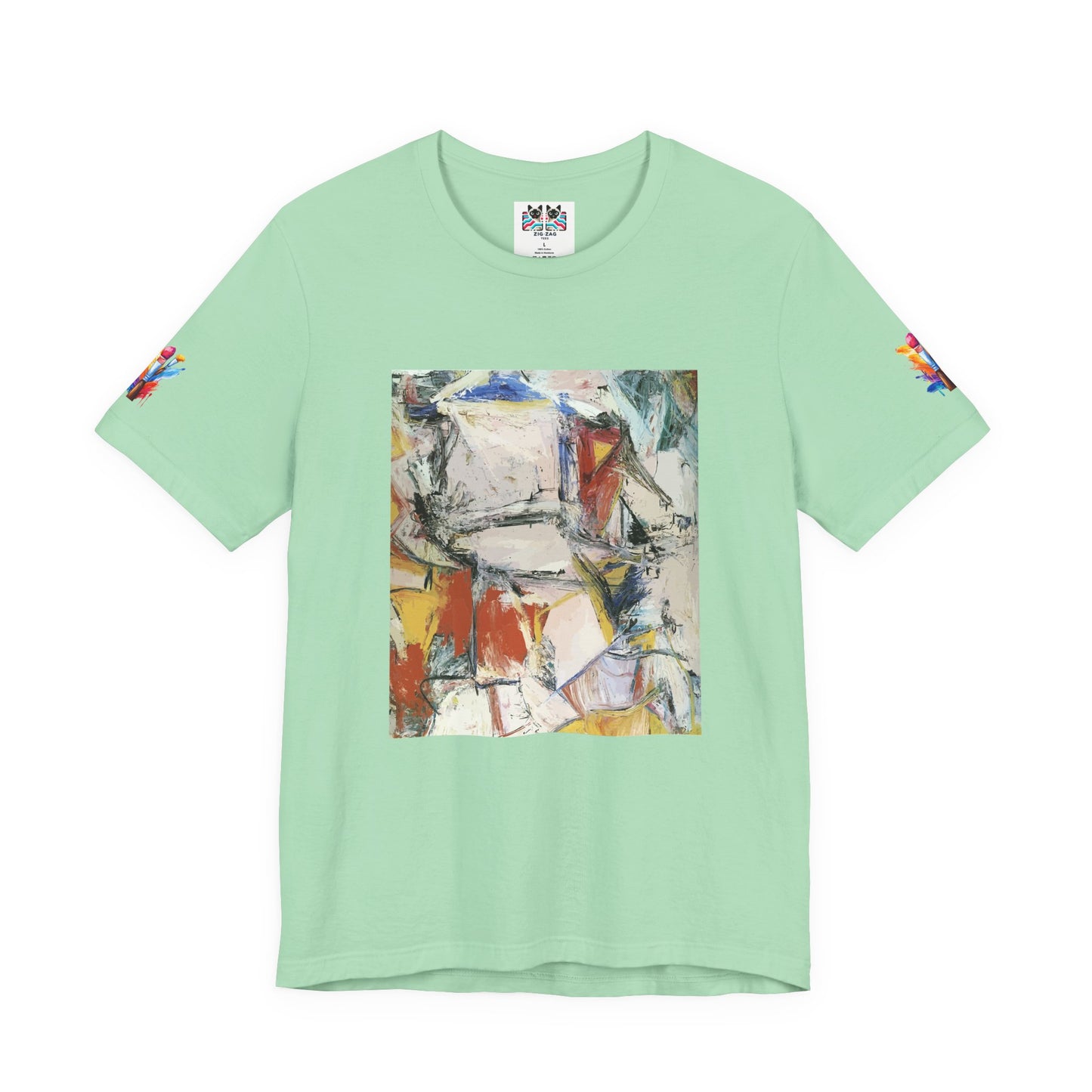 Abstract Expressionism Art T-Shirt – Colorful Geometric Painting Graphic Tee