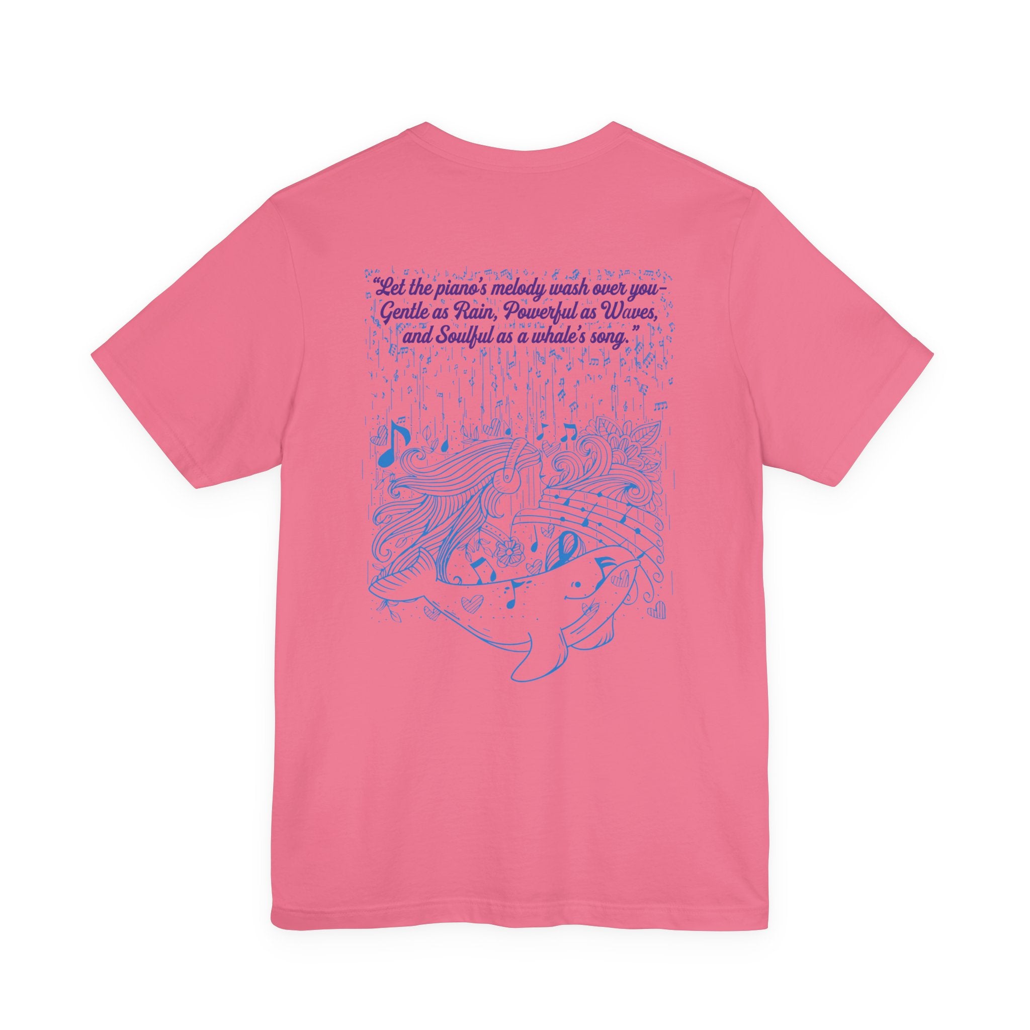 Gentle Rain, Powerful Waves, Soulful Whale Song Piano T-Shirt