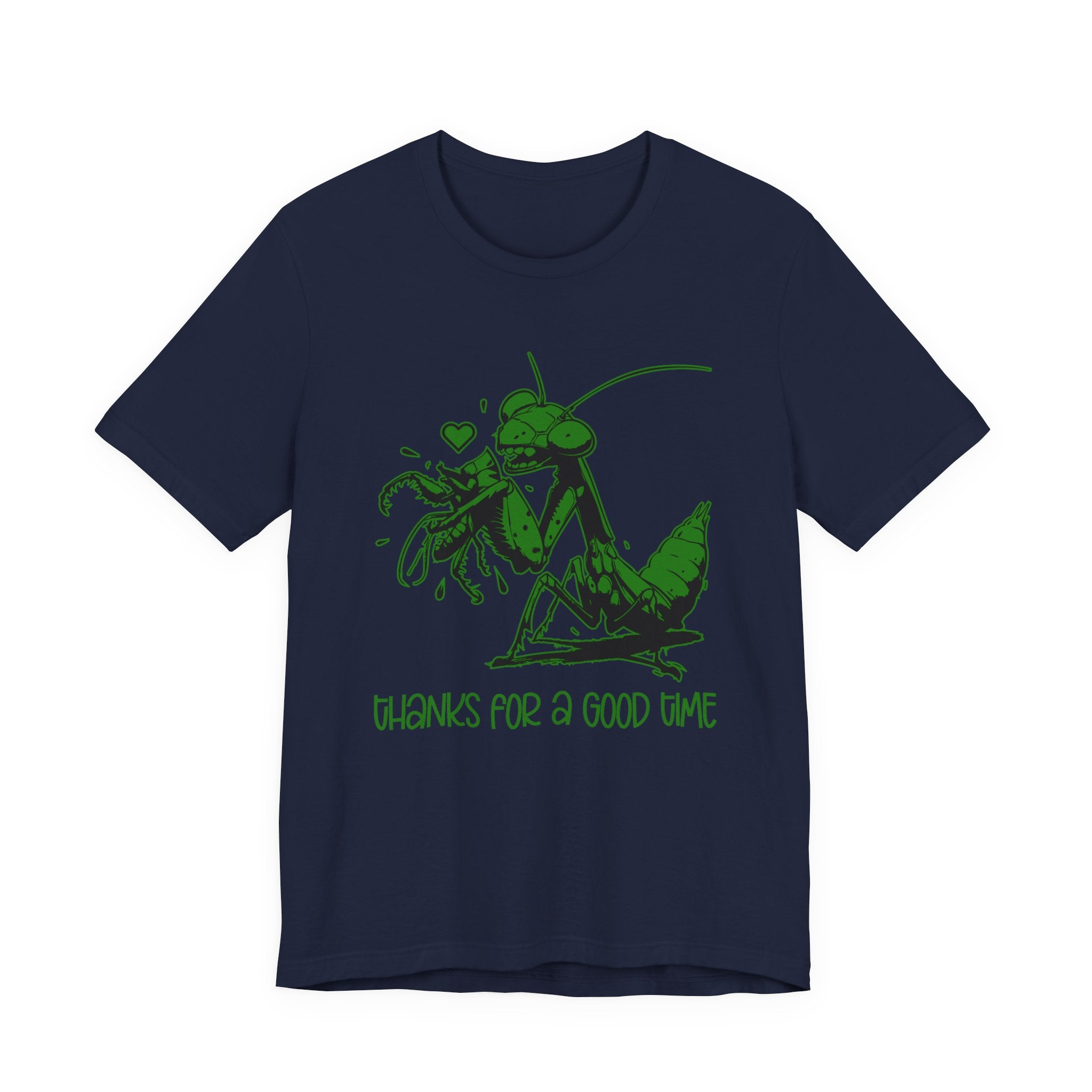 Thanks for a Good Time T-Shirt – Playful Grasshopper Eating Male Graphic Tee