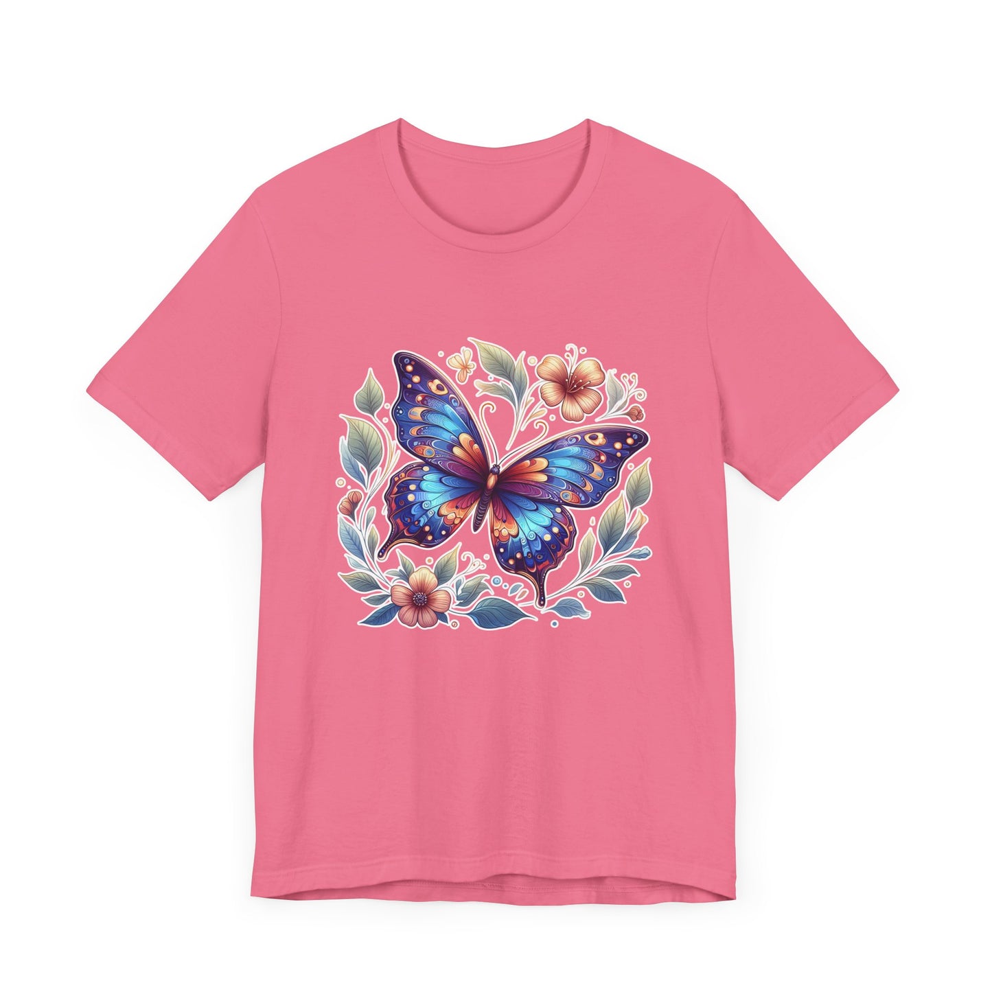 Butterfly Bloom Shirt, Vibrant Nature Tee, Colorful Insect T Shirt, Garden Life Apparel, Joyful Nature Lover Graphic Top