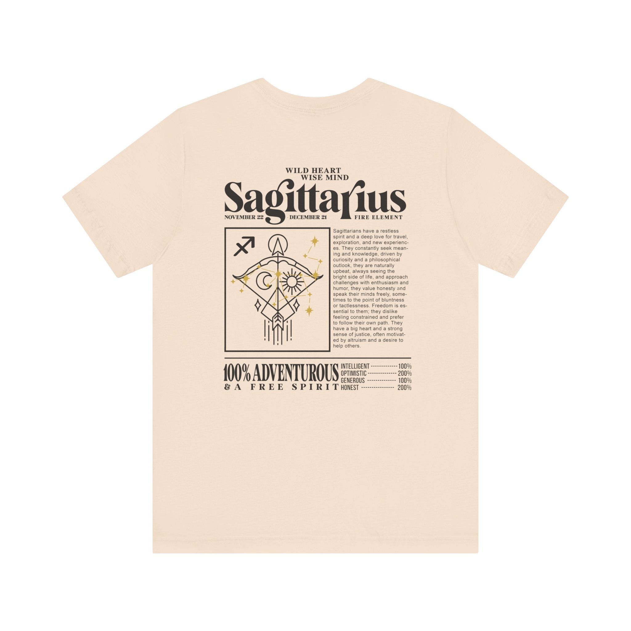 Sagittarius Zodiac T-Shirt – Wild Heart Wise Mind Fire Element
