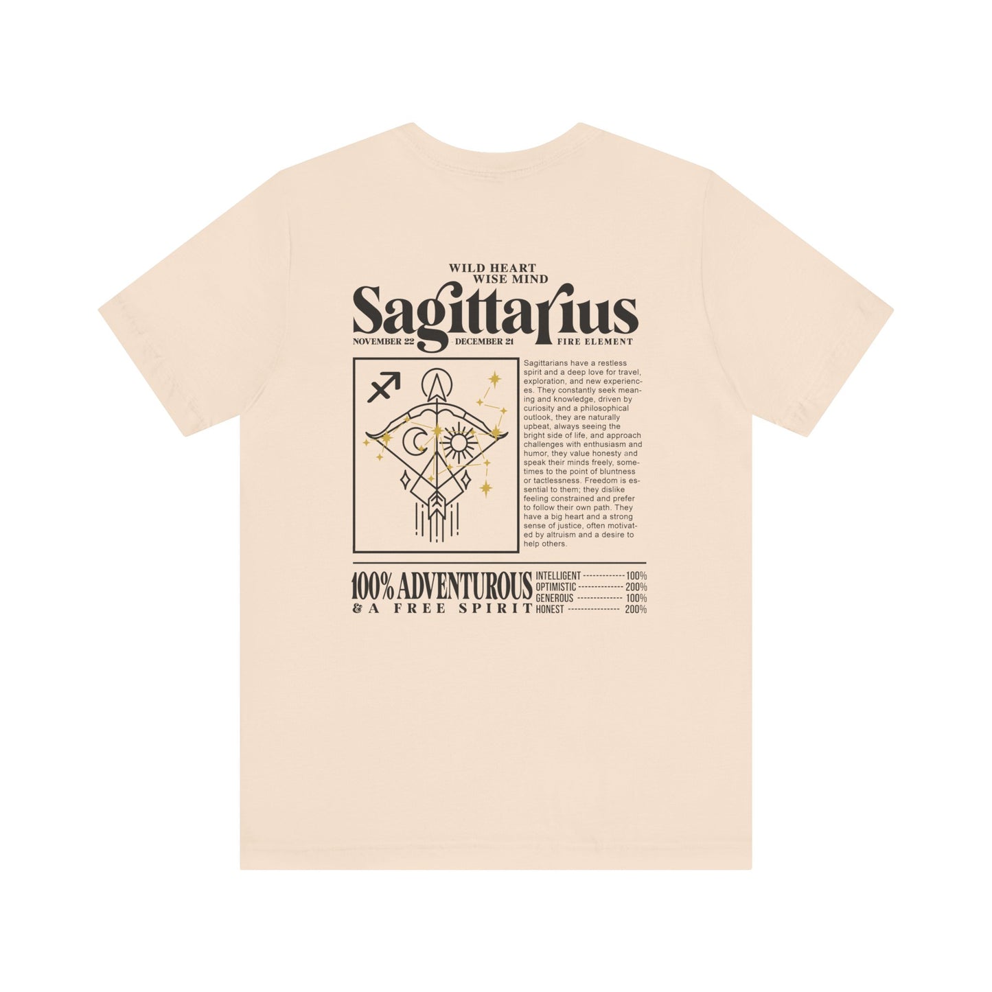 Sagittarius Zodiac T-Shirt – Wild Heart Wise Mind Fire Element