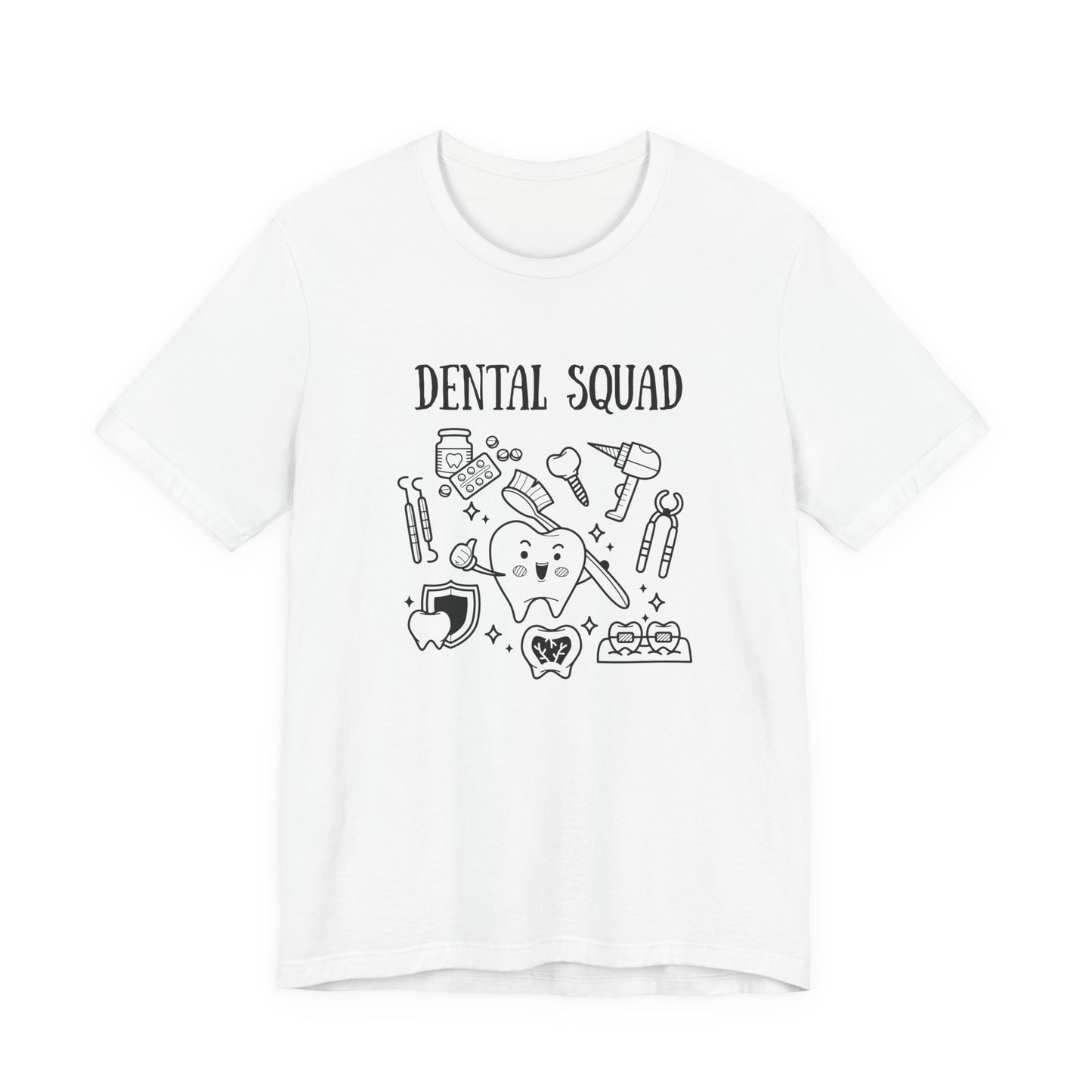 Dental Squad T Shirt Tooth Centered with Dental Tools and Brush