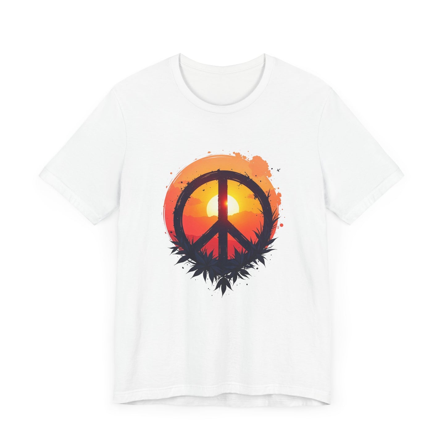 Peace Sunset T-Shirt – Retro Peace Sign and Nature Graphic Tee