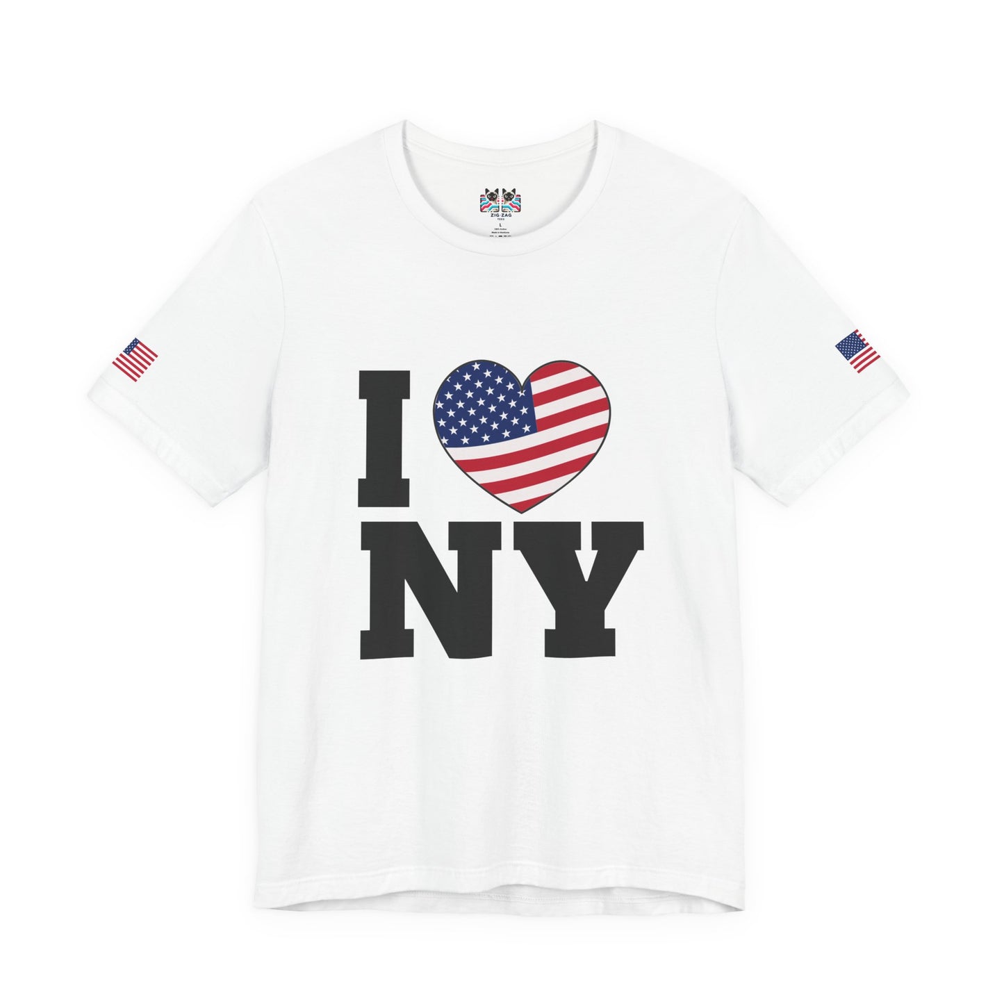 I Love NY T-Shirt - Classic USA Flag Heart Patriotic New York City Design