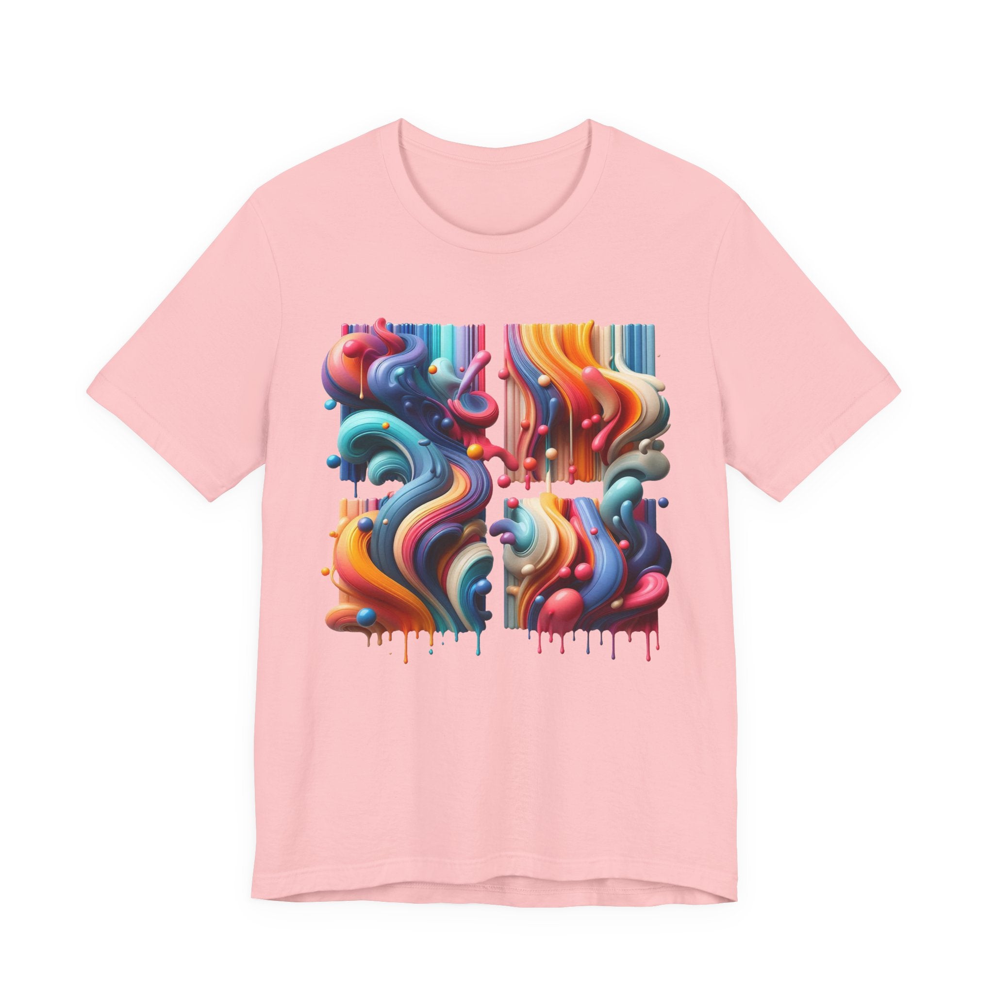 Drip Fusion Squares – Colorful Abstract Drip Art T-Shirt