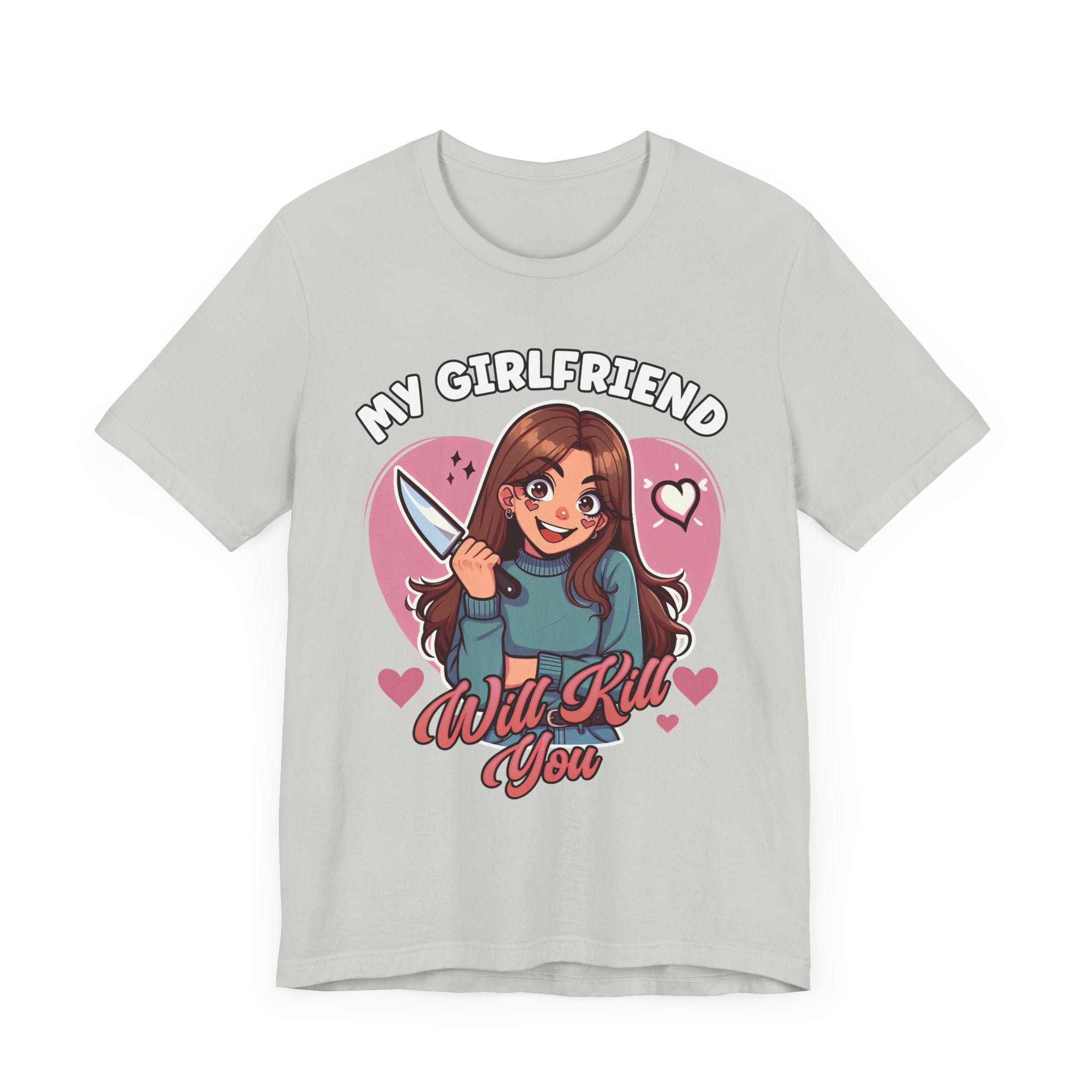 My Girlfriend Will Kill You Shirt, Protective Boyfriend Tee, Funny Relationship T Shirt, Jealousy Humor Graphic, Bold Love Statement Top
