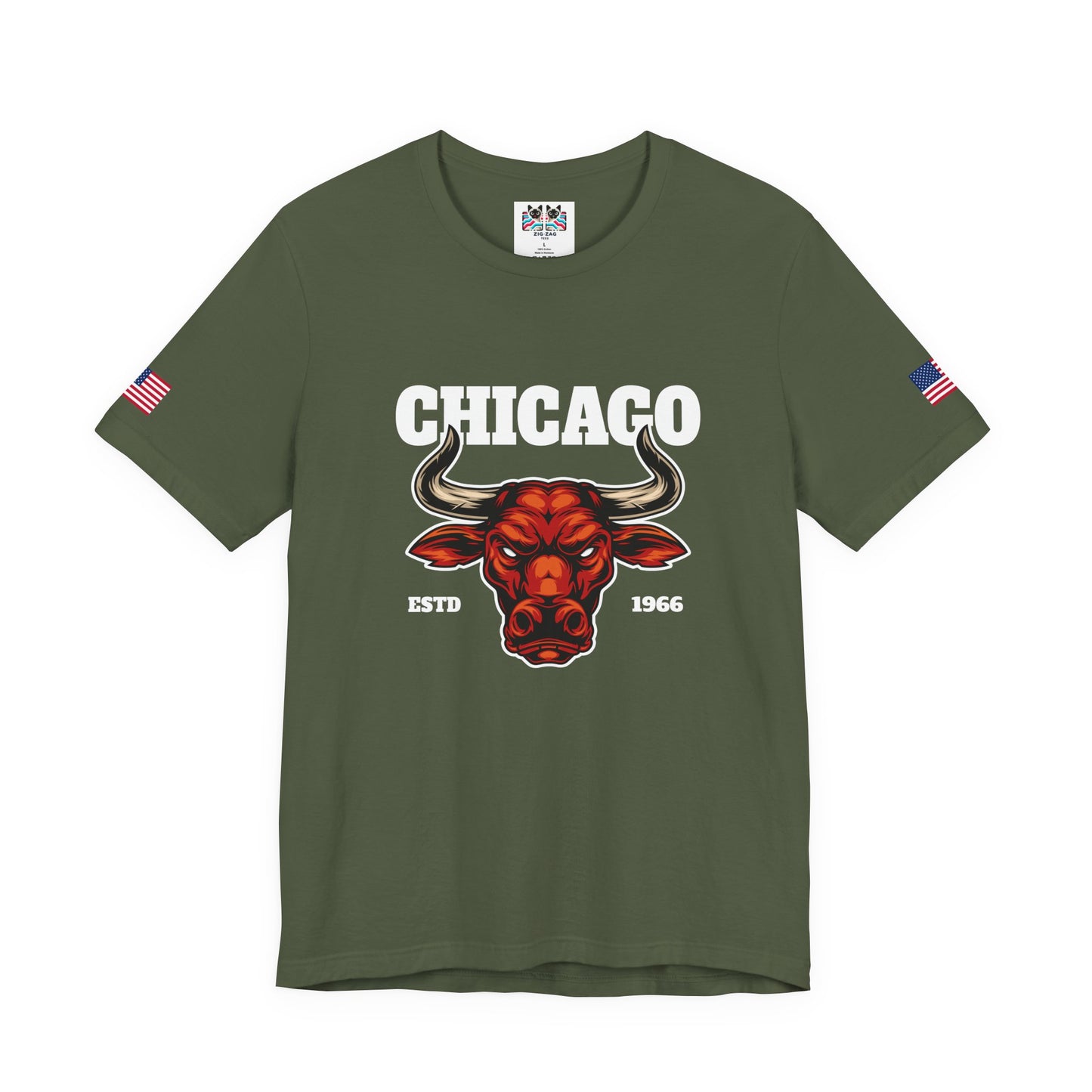 Chicago Bulls T-Shirt - Red Bull Mascot Est 1966 Sports Team Pride Design