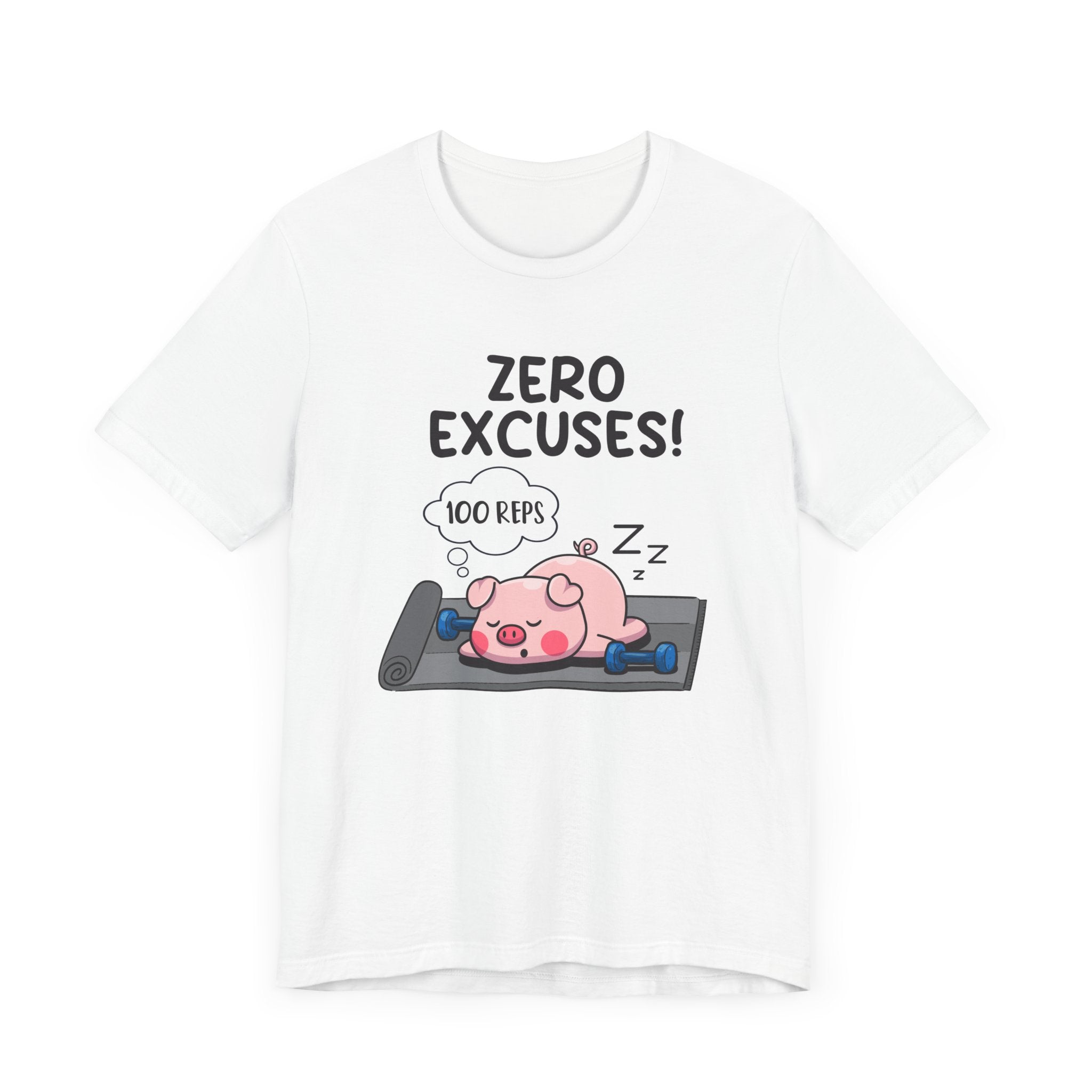 Zero Excuses 100 Reps Tee, Workout Motivation Shirt, Discipline Driven Top, Gym Beast Mode Graphic Tee, Strength Training Gift