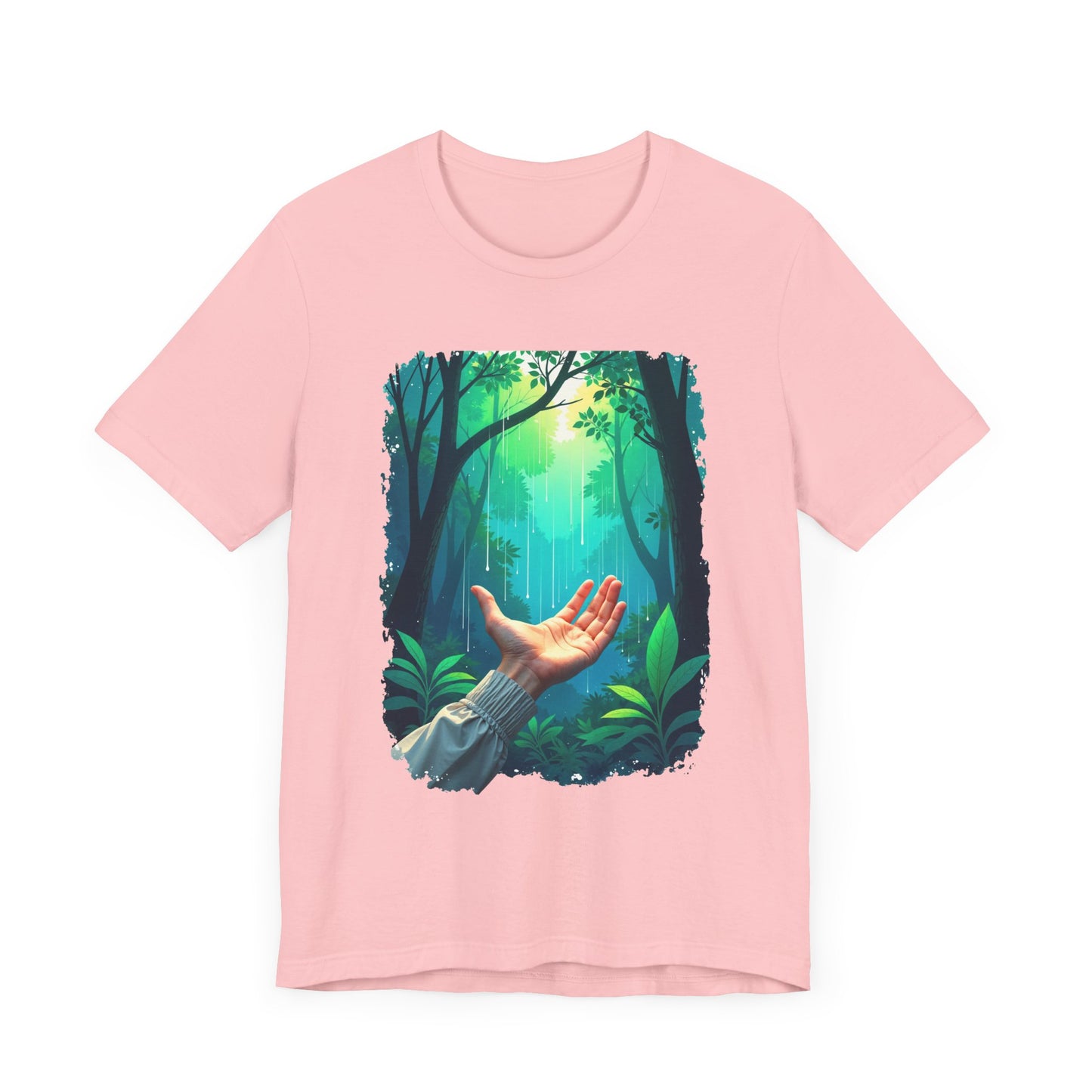 Forest Connection T-Shirt – Hand Reaching for Rain Nature Art